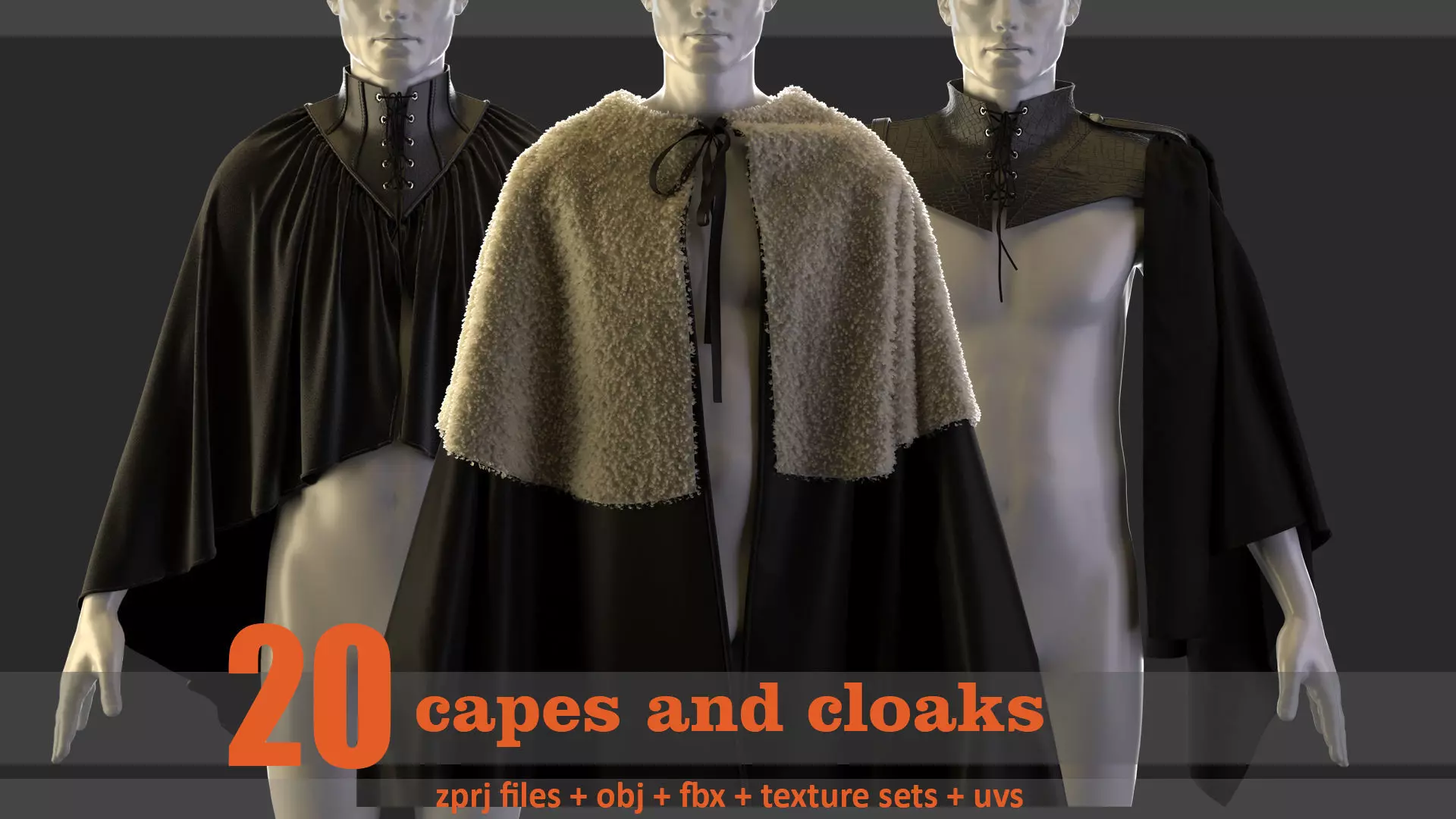 20 capes and cloak models 3D model_0