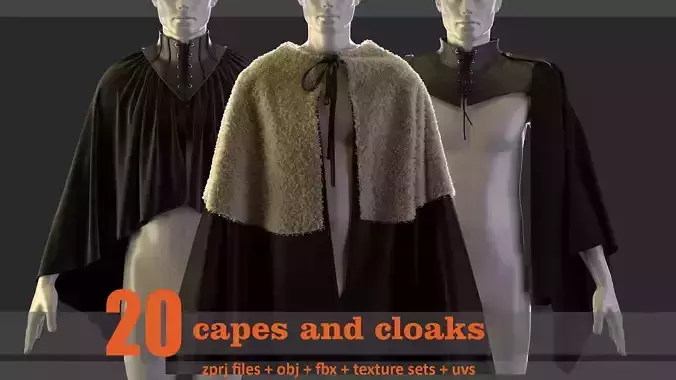 20 capes and cloak models 3D model