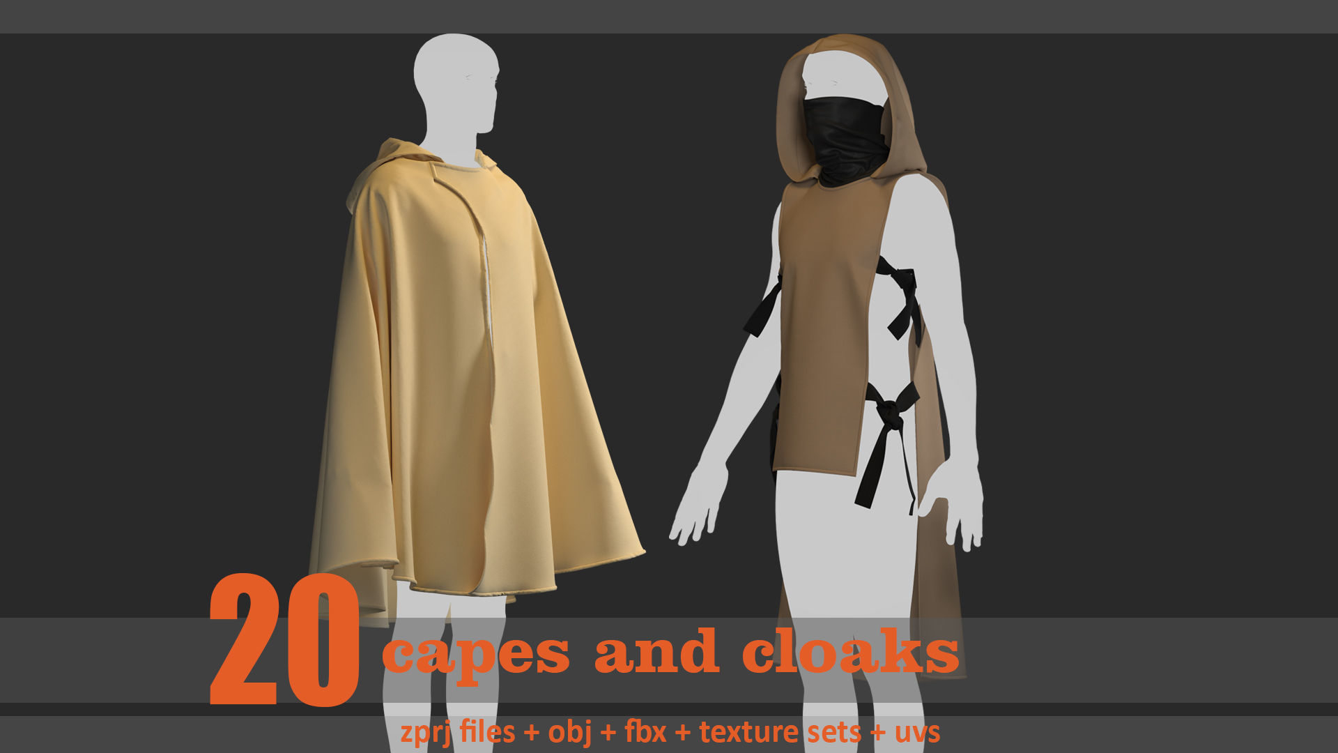 20 capes and cloak models 3D model_6
