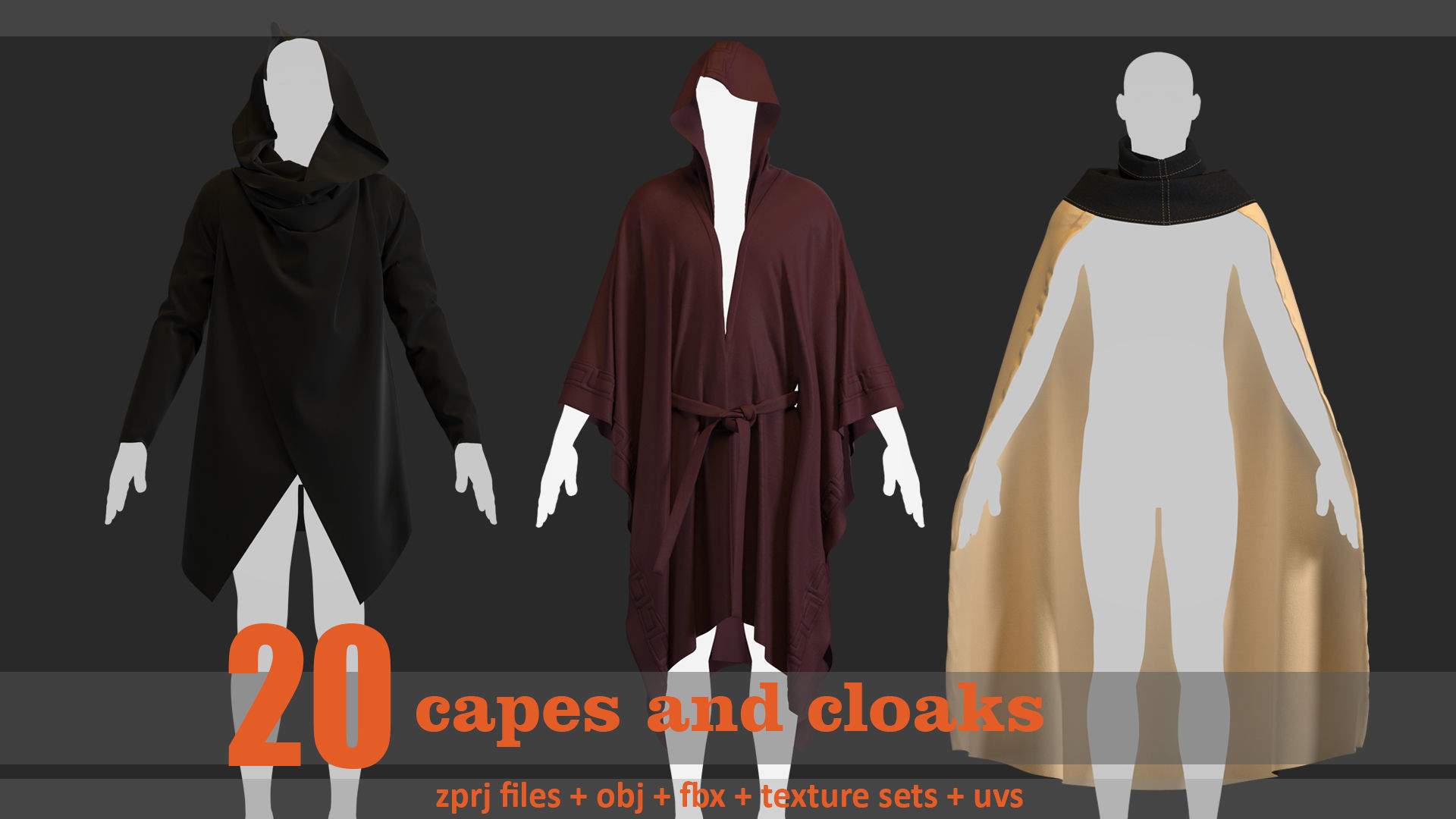20 capes and cloak models 3D model_5