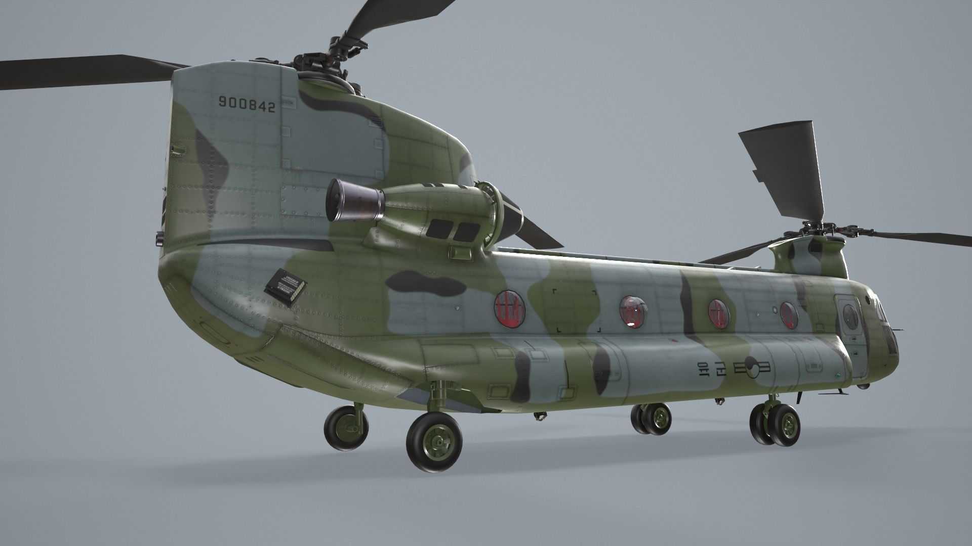  CH-47 Chinook Korean Army Static Low-poly 3D model_5