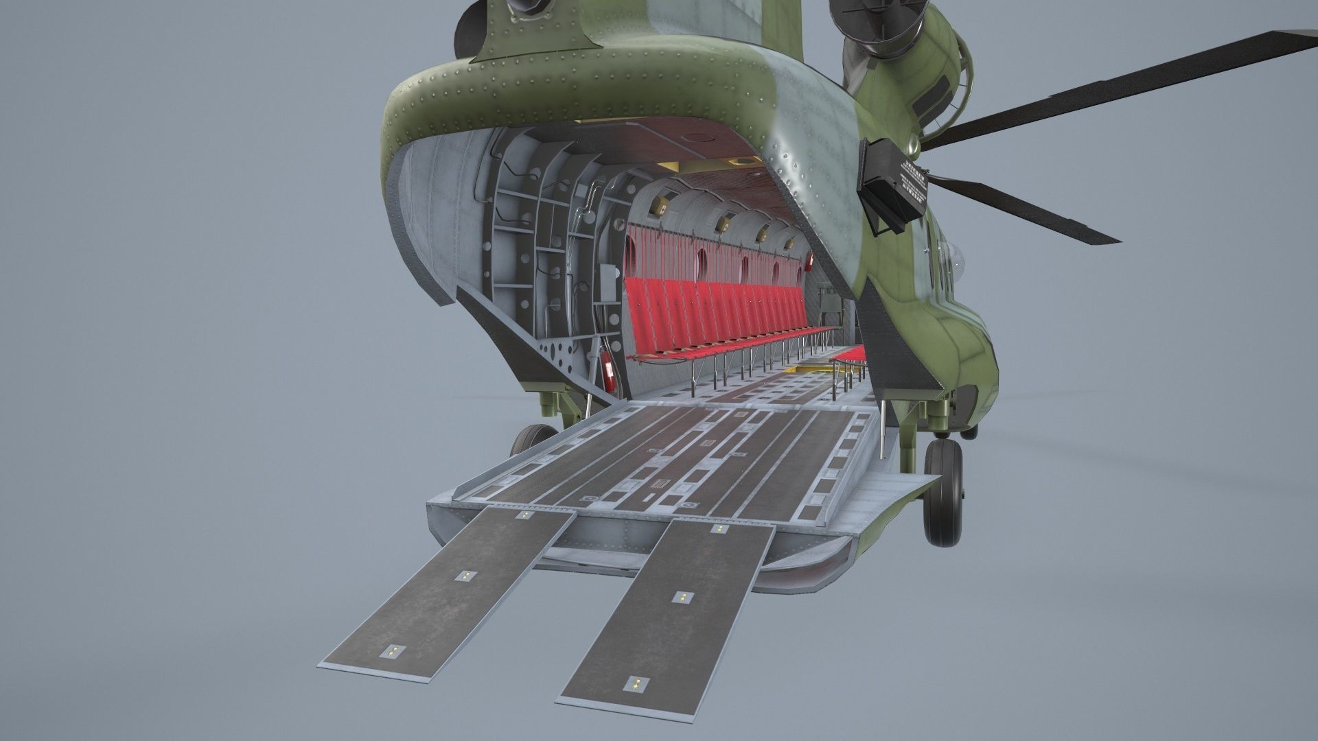  CH-47 Chinook Korean Army Static Low-poly 3D model_16