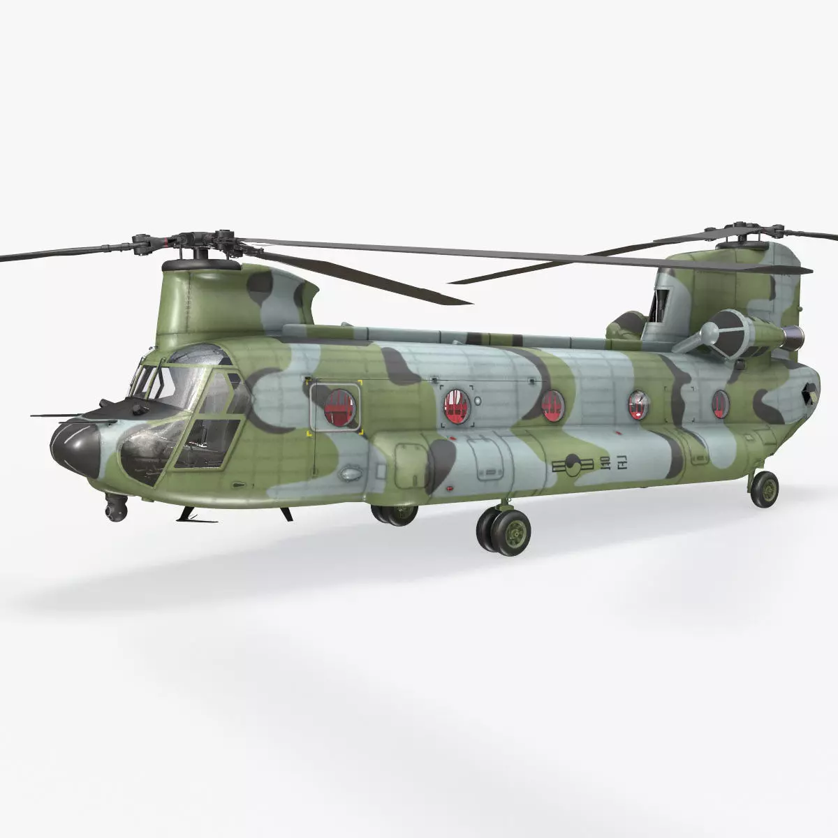  CH-47 Chinook Korean Army Static Low-poly 3D model_0