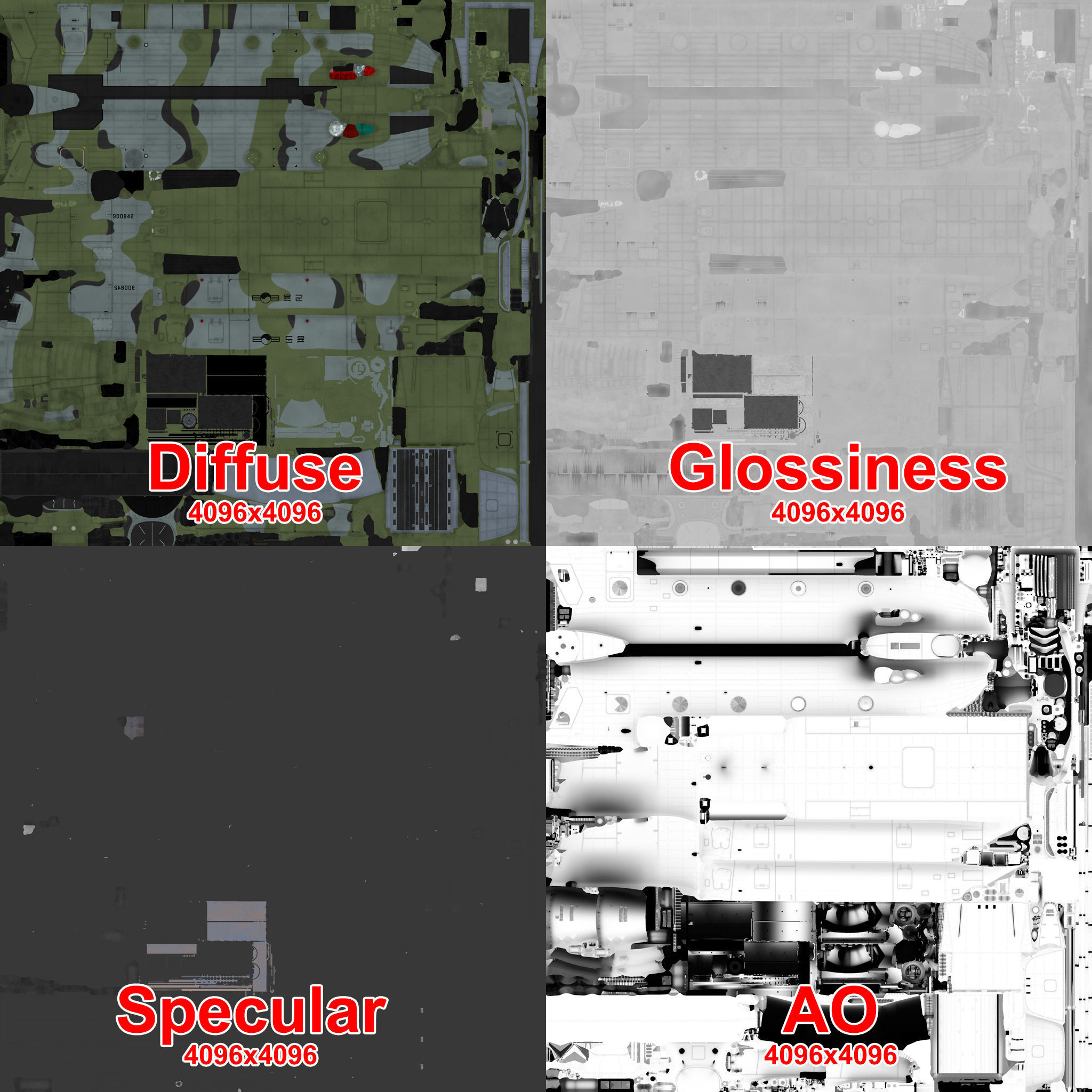  CH-47 Chinook Korean Army Static Low-poly 3D model_40