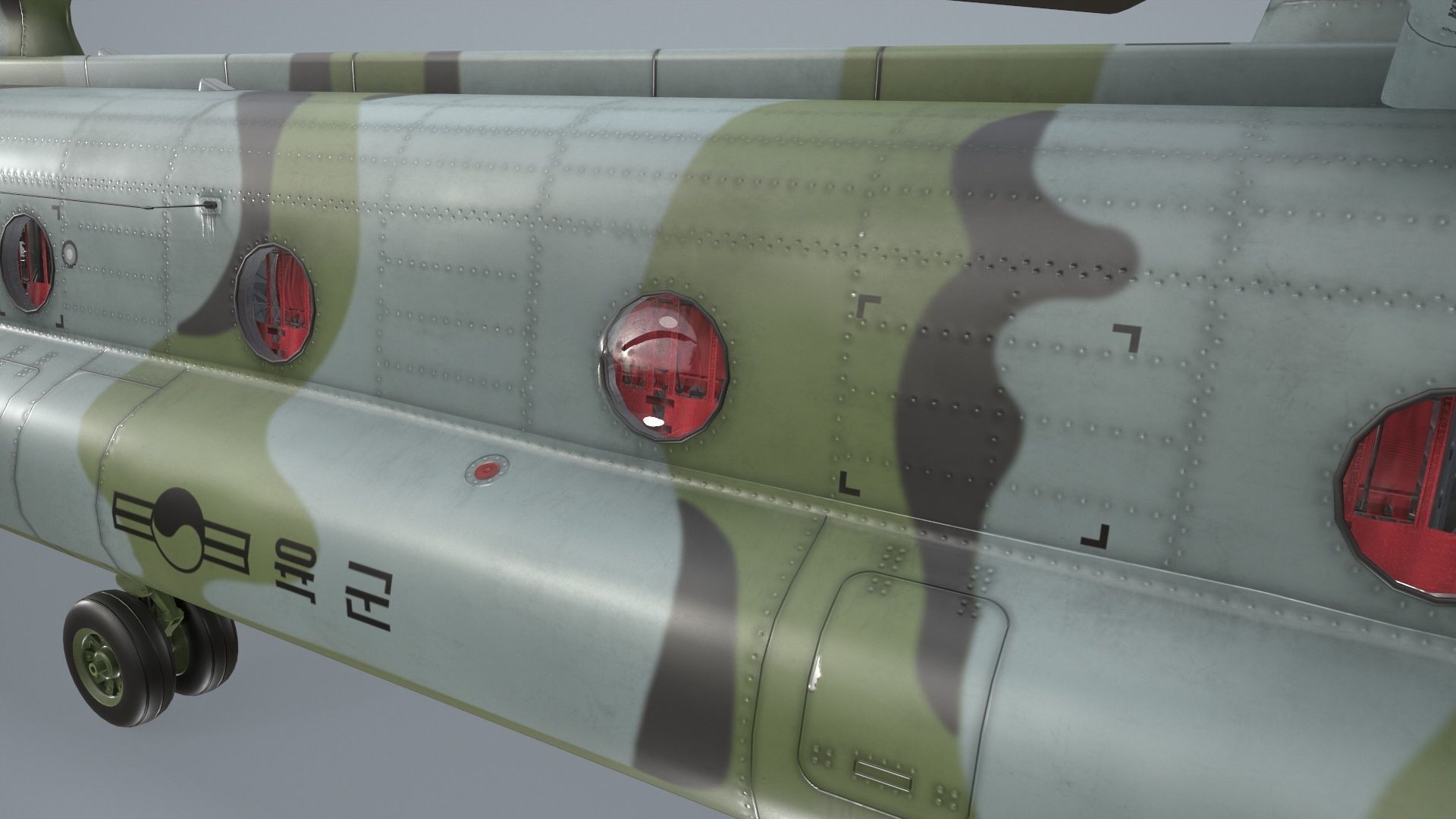  CH-47 Chinook Korean Army Static Low-poly 3D model_8