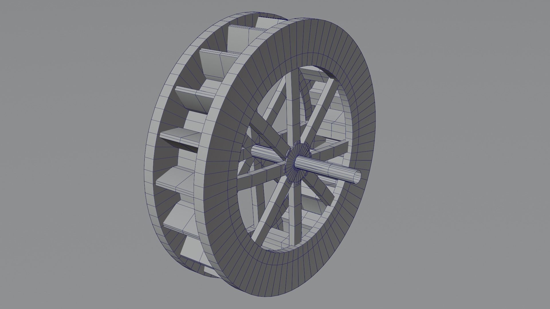 Stylized Watermill With Pan - Rigged and Animated Low-poly 3D model_3