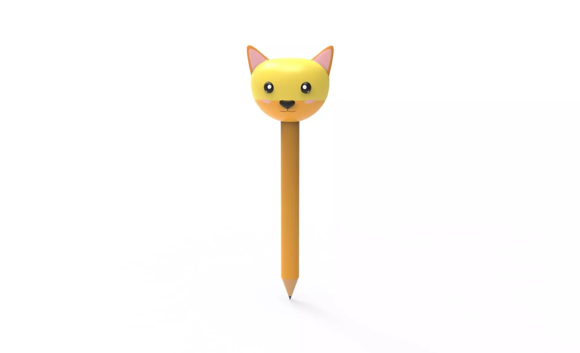 Pencil cat school supplies v001 Low-poly 3D model_0