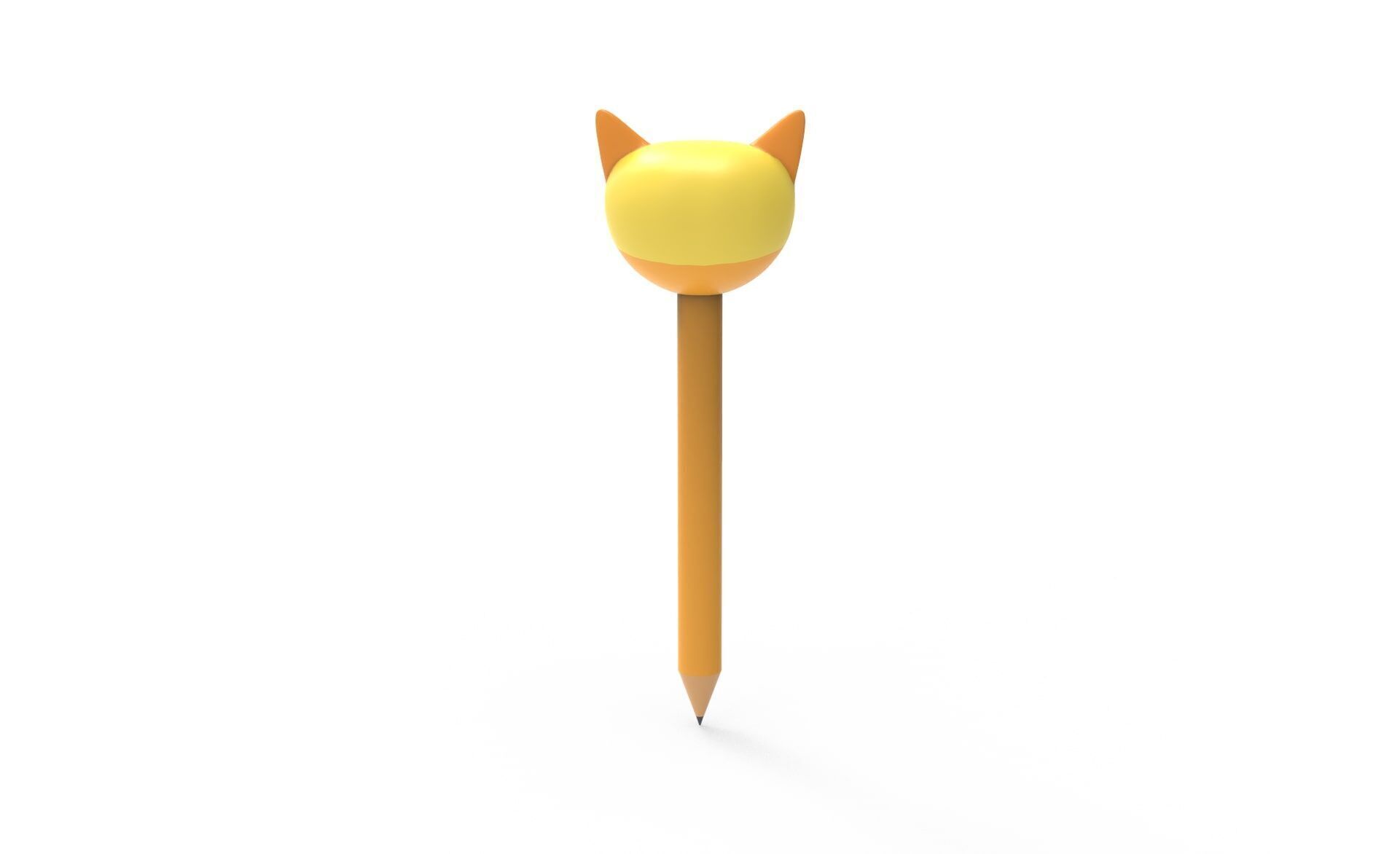 Pencil cat school supplies v001 Low-poly 3D model_4