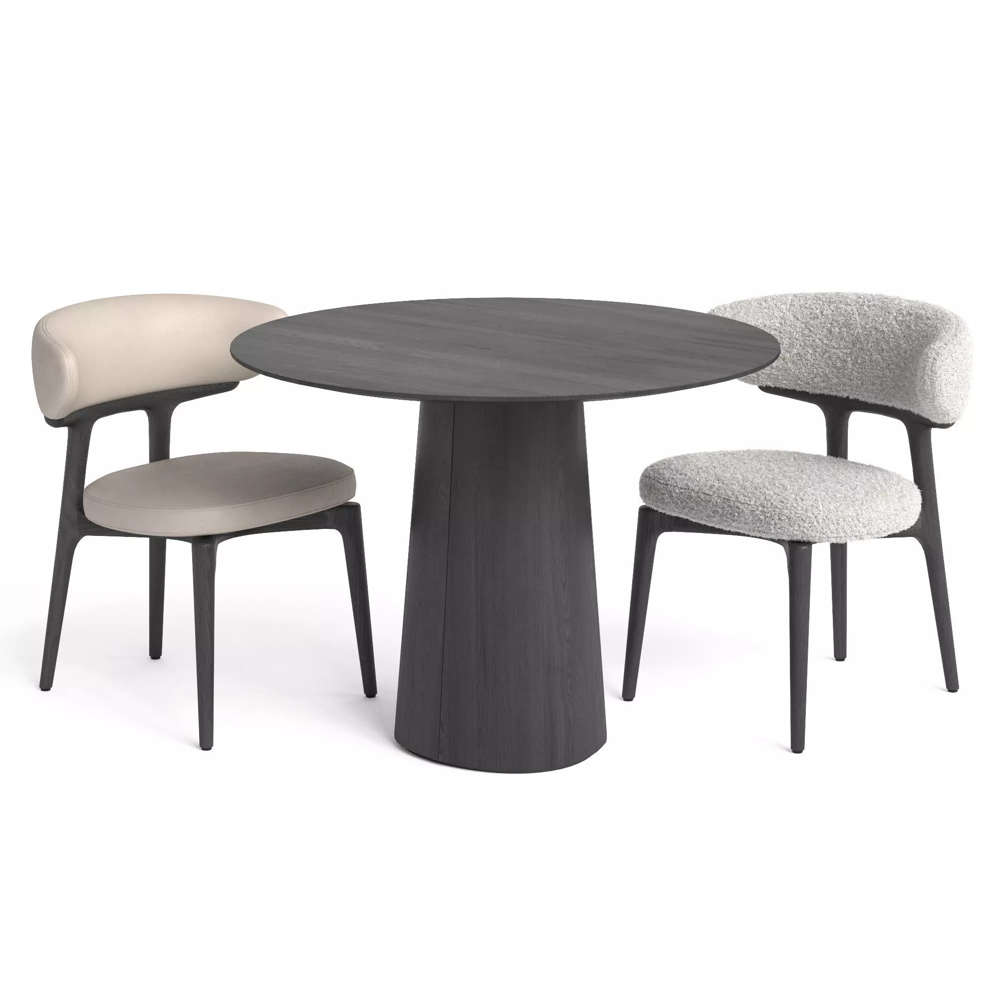 Baxter Clotilde chair and Ton table 3D model_0