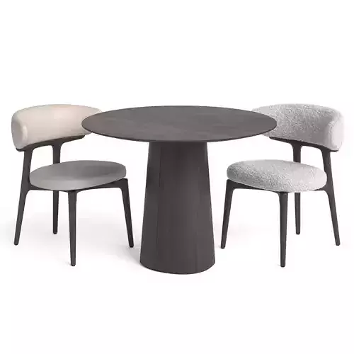 Baxter Clotilde chair and Ton table 3D model