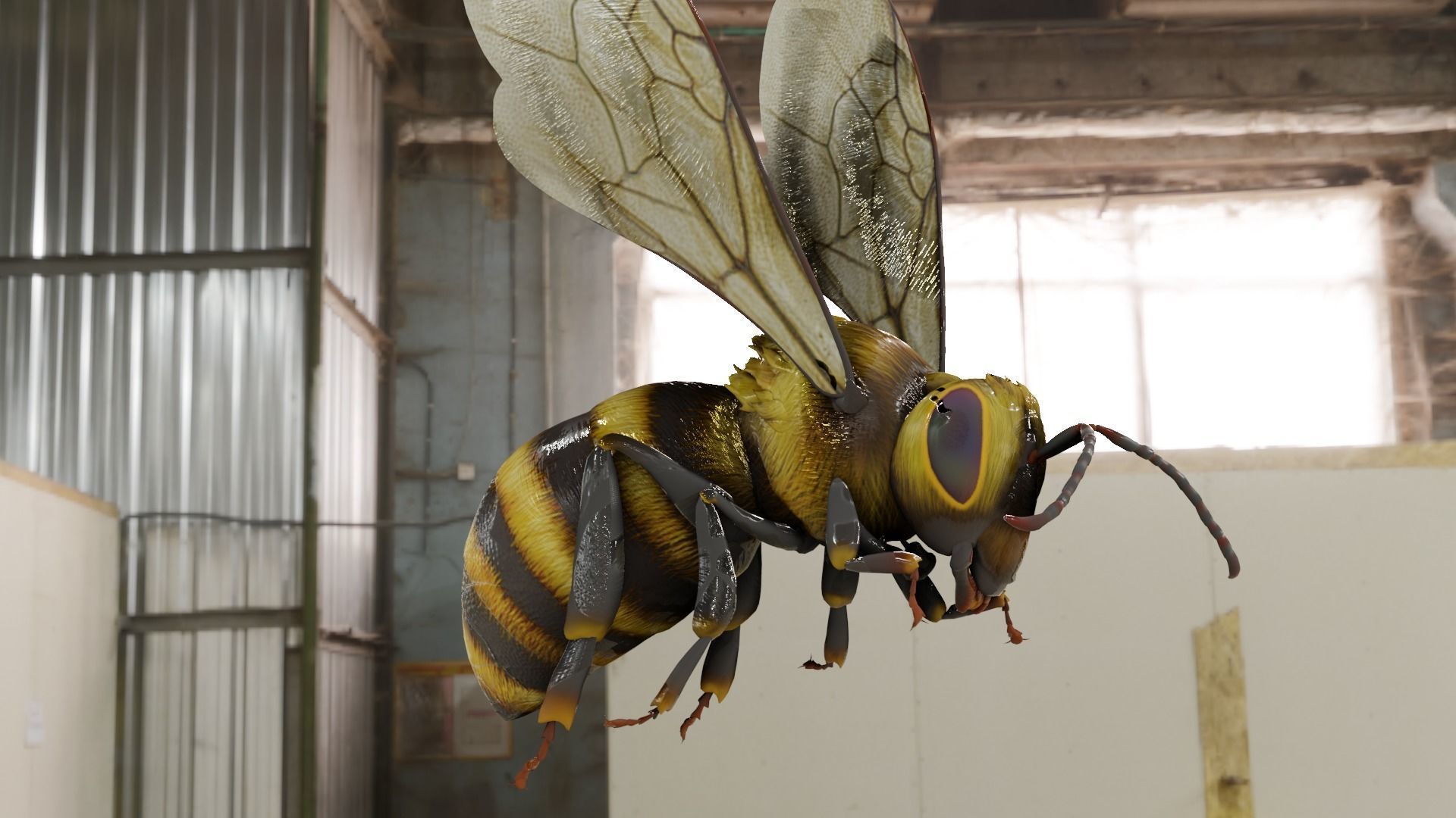 Detailed Animated Bee 3D Model Low-poly 3D model_19