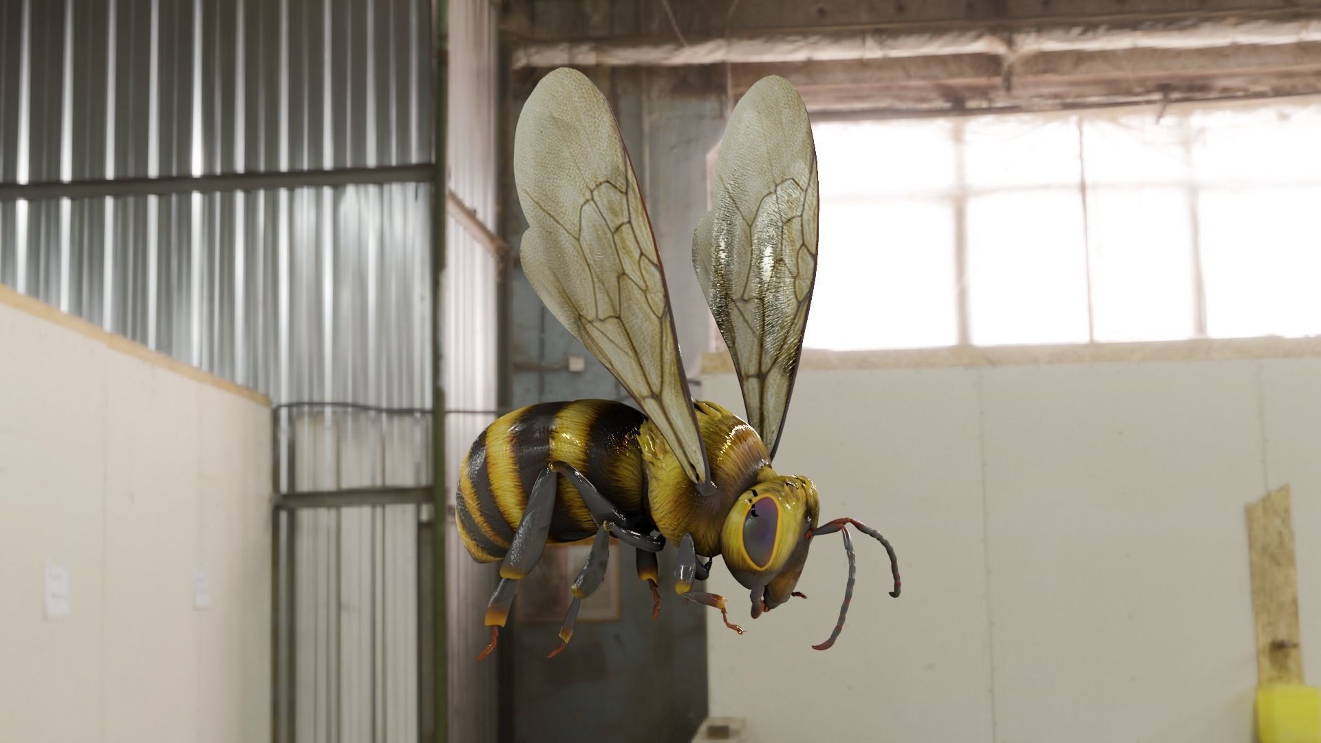 Detailed Animated Bee 3D Model Low-poly 3D model_11