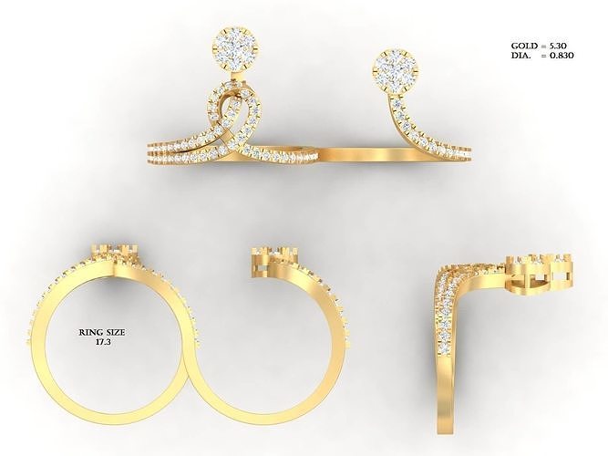 Ladies Ring 115 3D print model