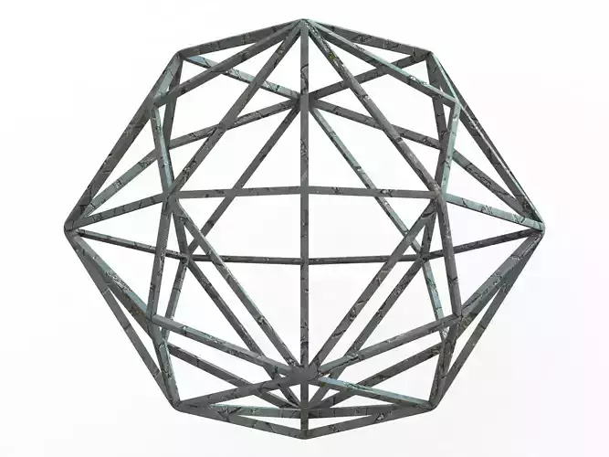 Wireframe Shape Disdyakis Dodecahedron 3D print model