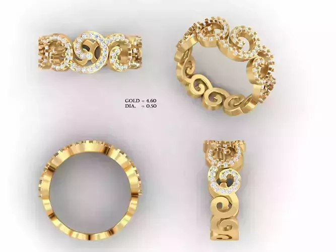 Ladies Ring 108 3D print model