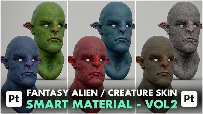 Fantasy Alien-Creature Skin- Smart Material-Vol2 3D Model | CGTrader