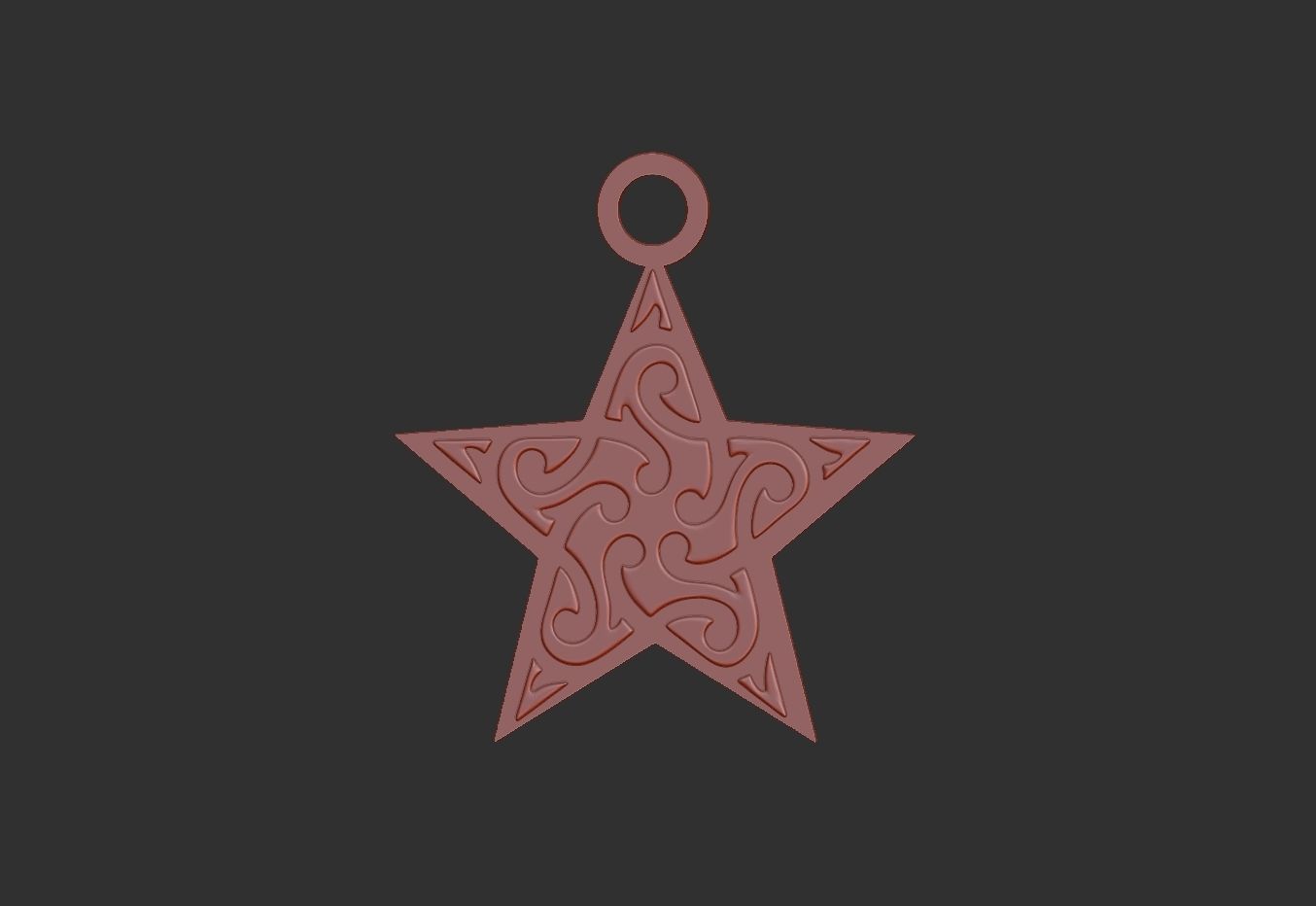 tree decoration star 3d model 3D print model_1