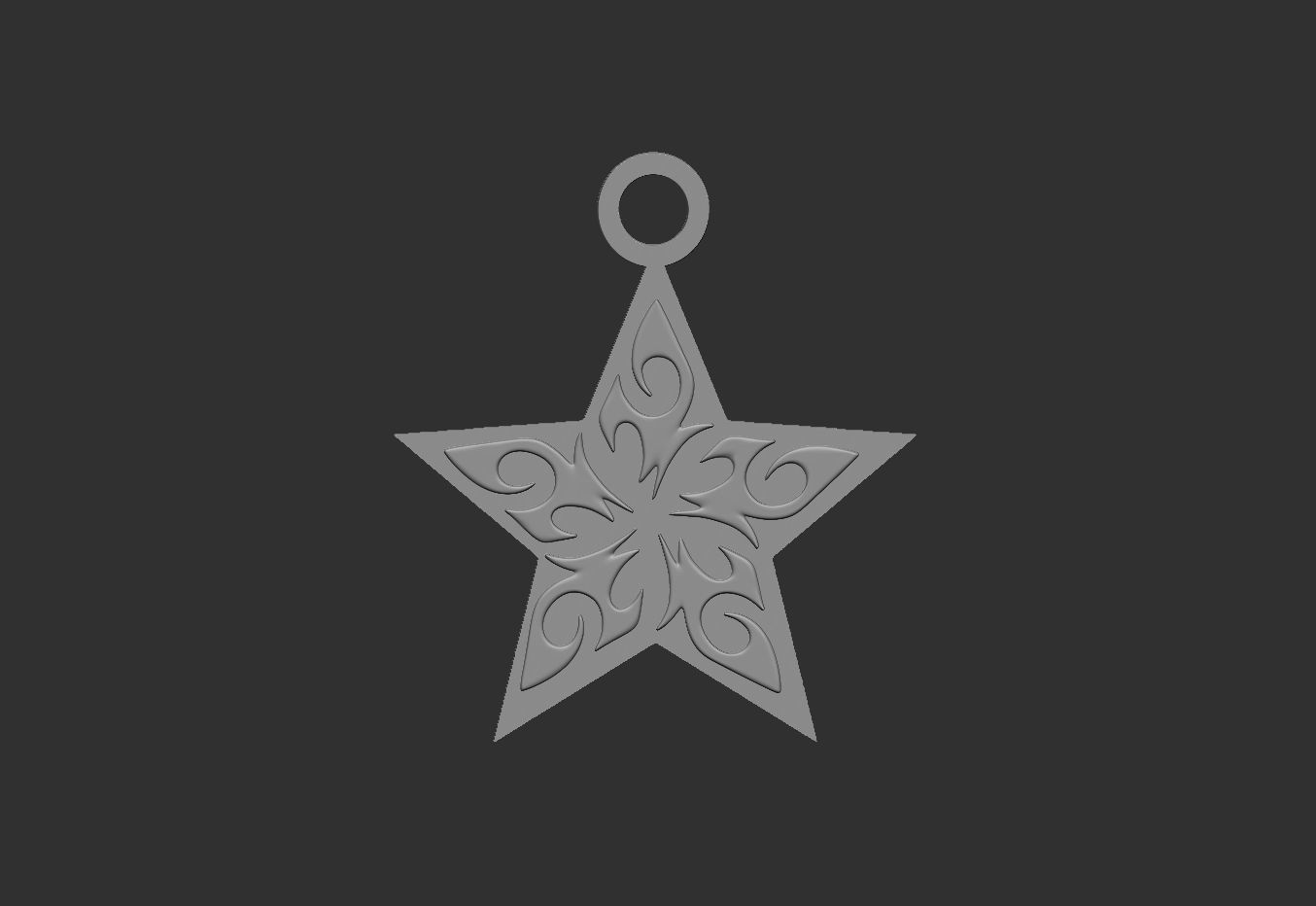 tree decoration star 3d model 3D print model_3