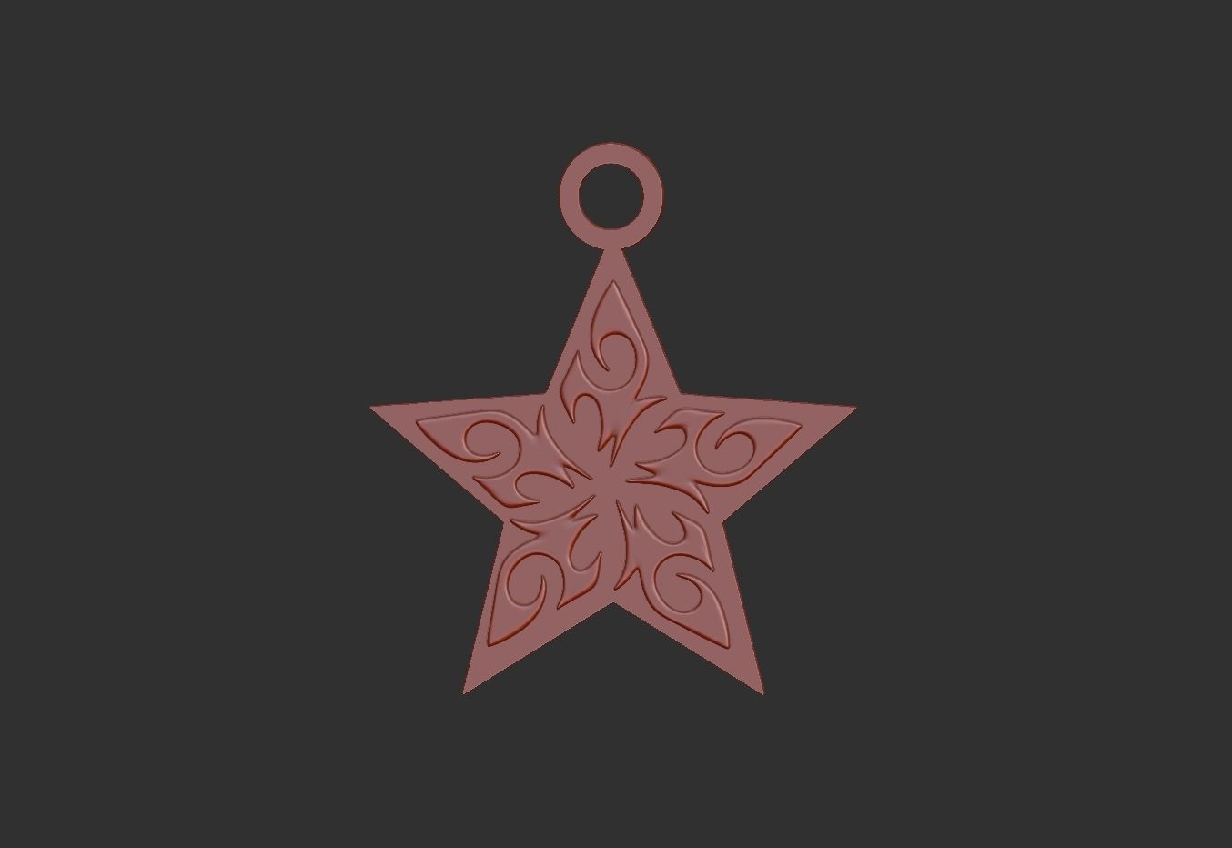 tree decoration star 3d model 3D print model_6