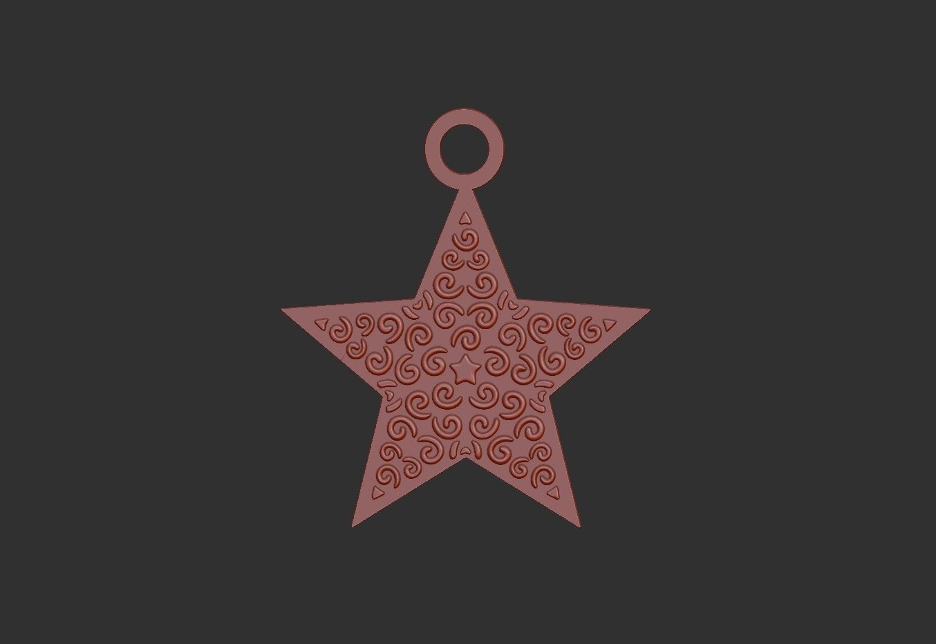 tree decoration star 3d model 3D print model_4