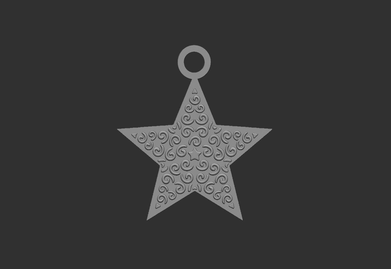 tree decoration star 3d model 3D print model_9