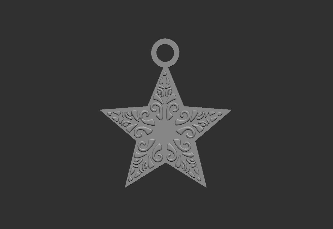 tree decoration star 3d model 3D print model_8