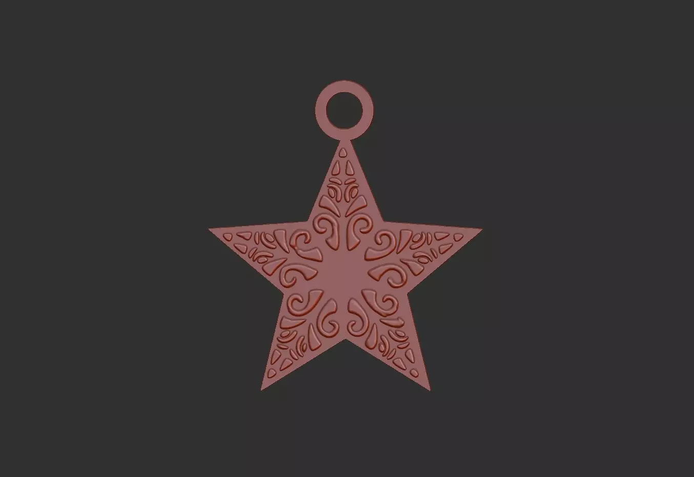 tree decoration star 3d model 3D print model_0