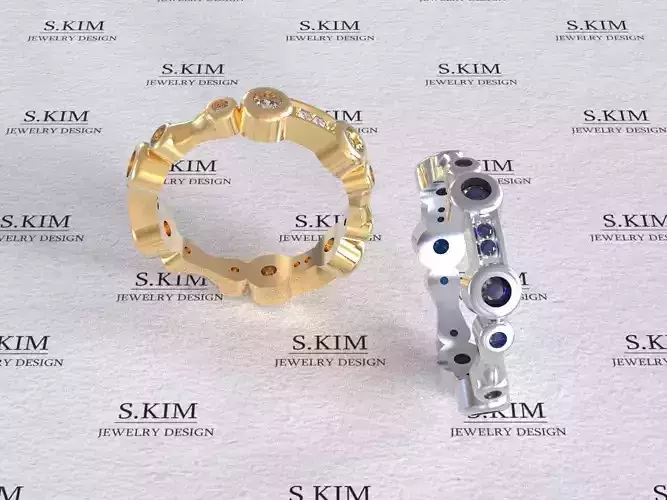 Wedding ring  closed settings  3D print model