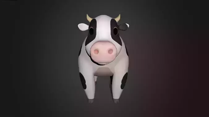 Asset - Cartoons - Dairy Cow Rigged 3D model