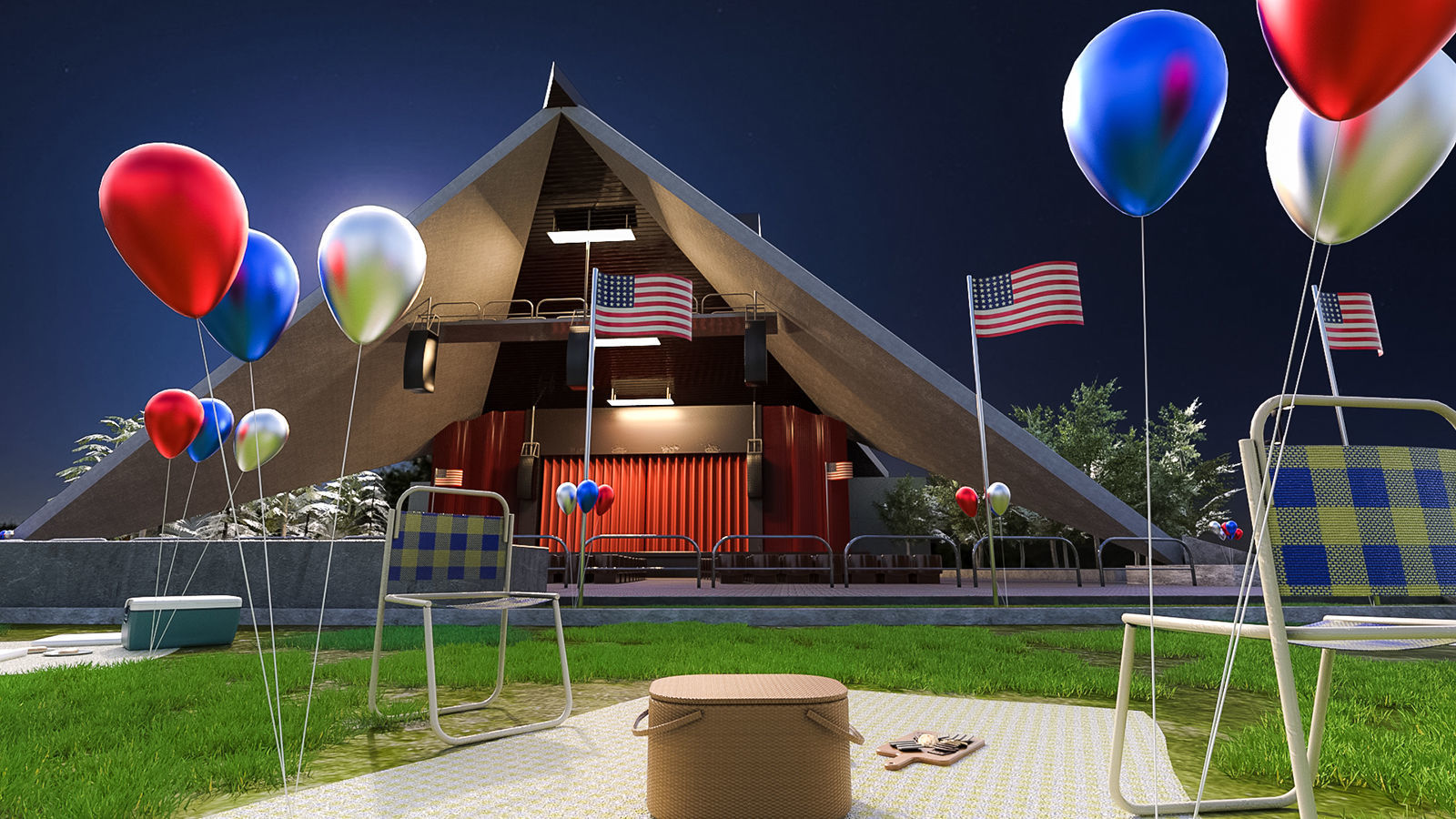 Independence in July 3D model_3