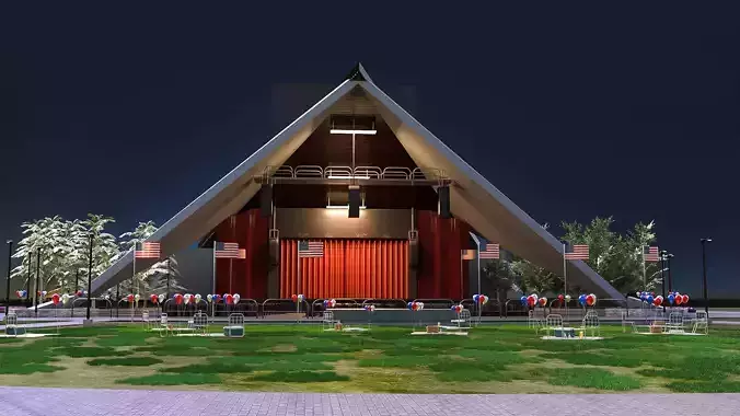 Independence in July 3D model