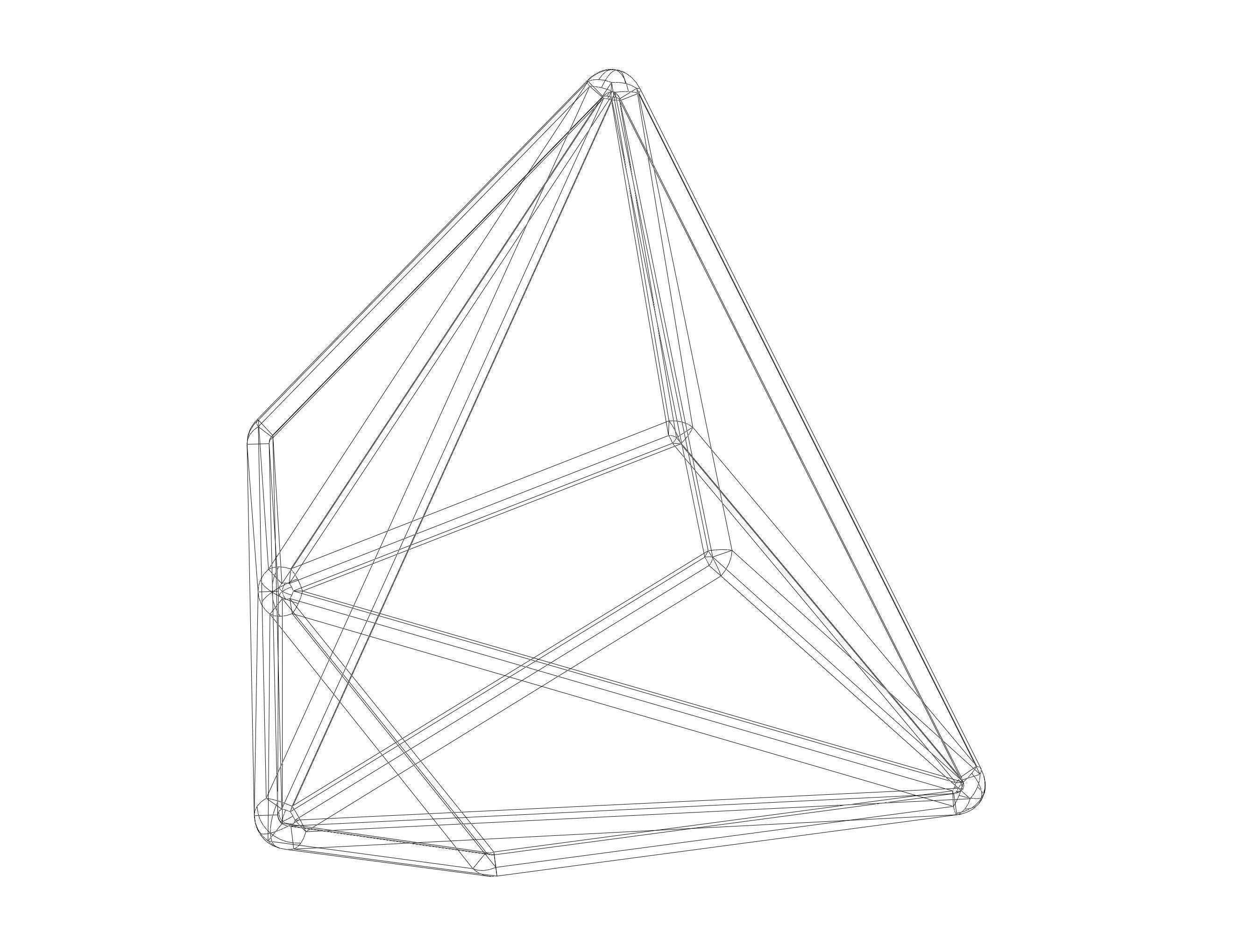 Wireframe Shape Triakis Tetrahedron 3D print model_12