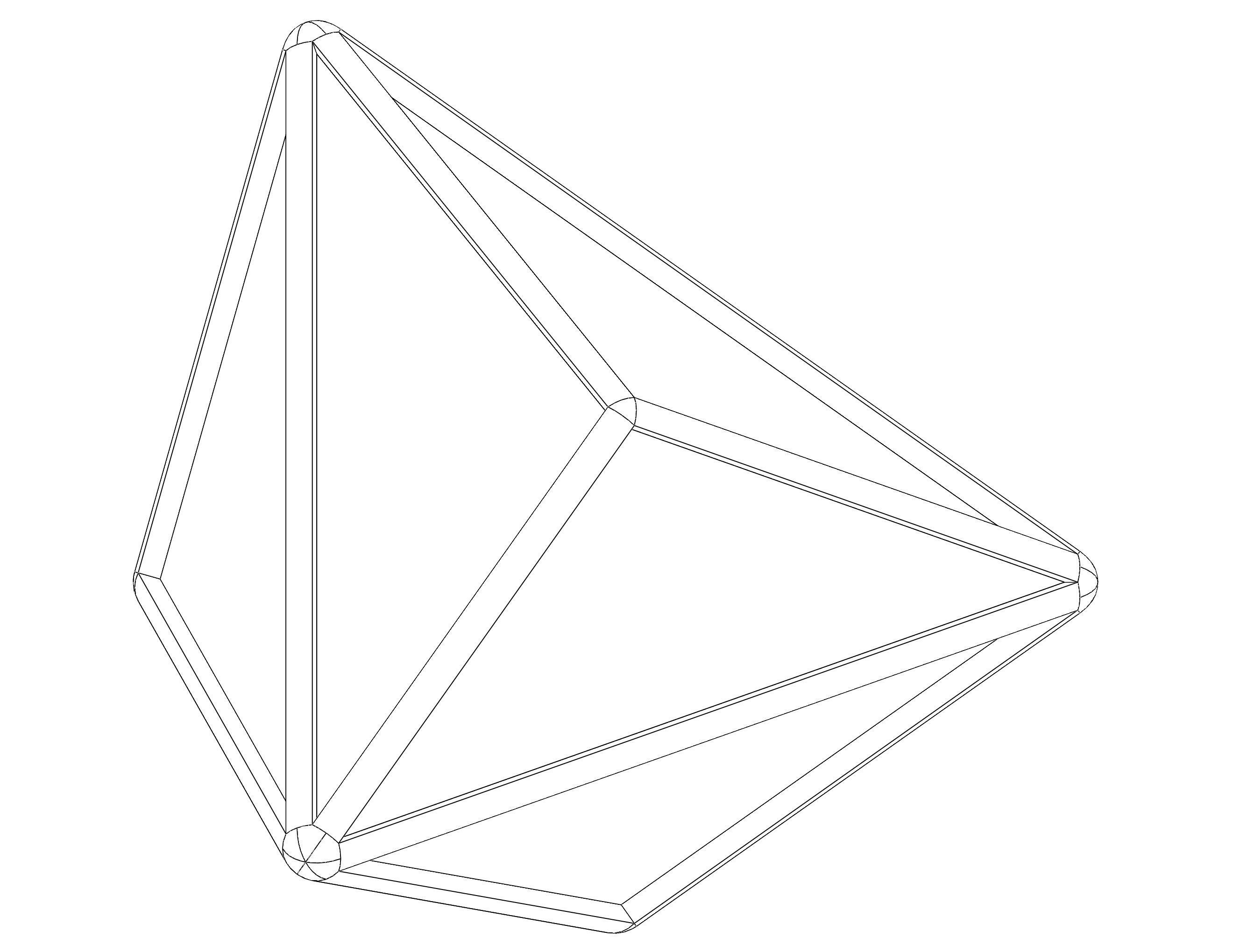 Wireframe Shape Triakis Tetrahedron 3D print model_30