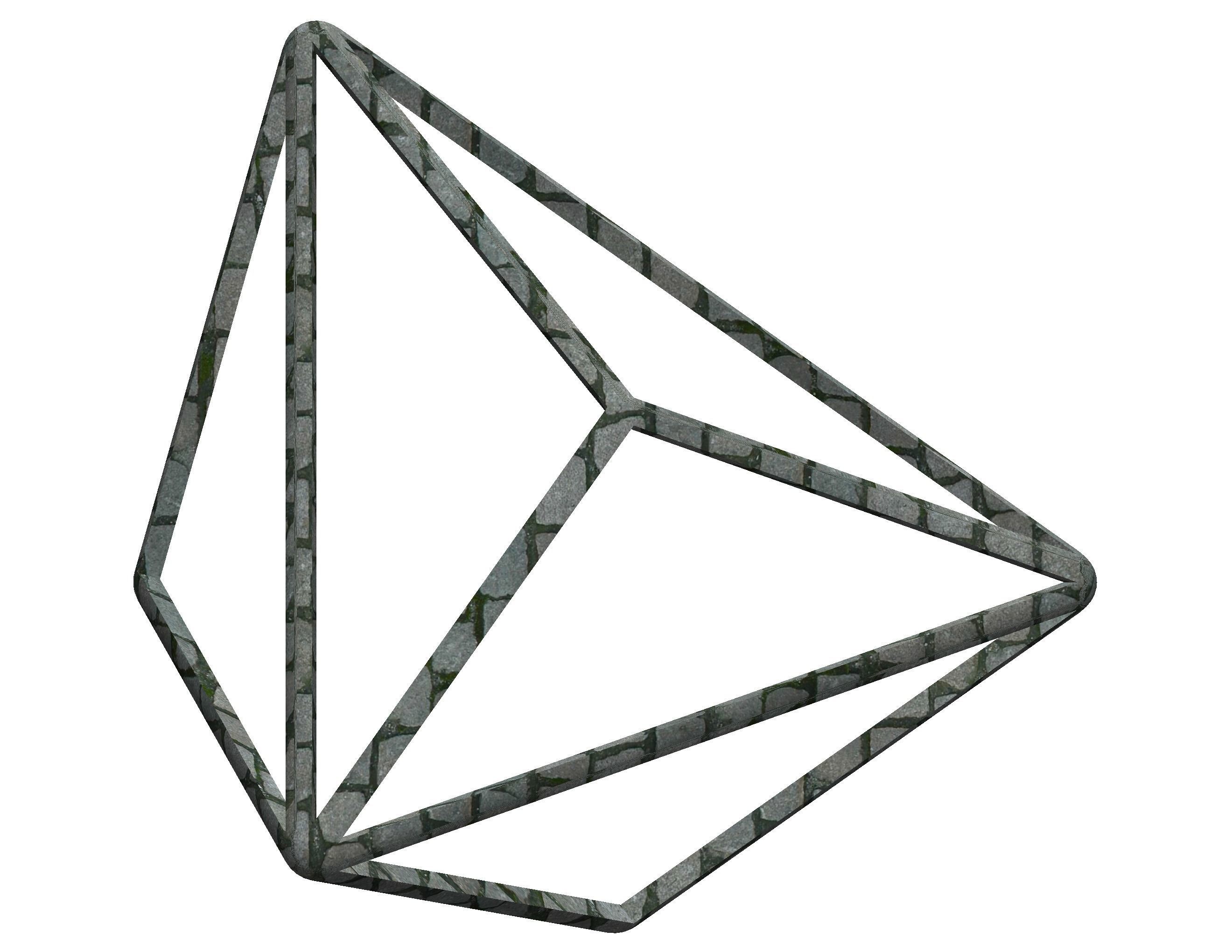 Wireframe Shape Triakis Tetrahedron 3D print model_33