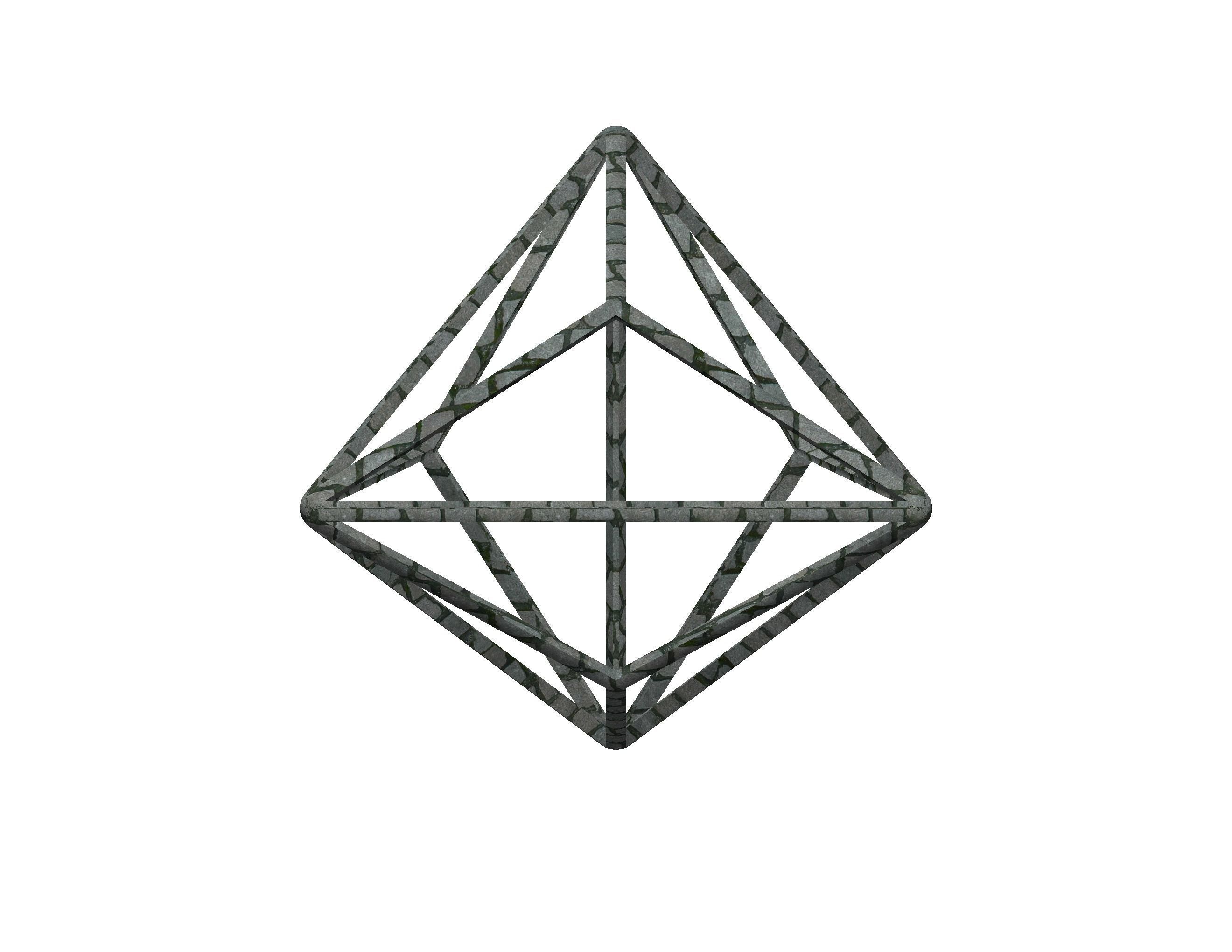 Wireframe Shape Triakis Tetrahedron 3D print model_41