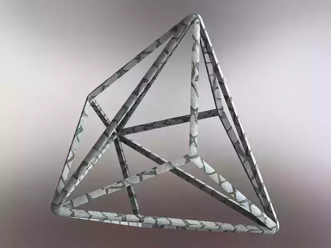 Wireframe Shape Triakis Tetrahedron 3D print model