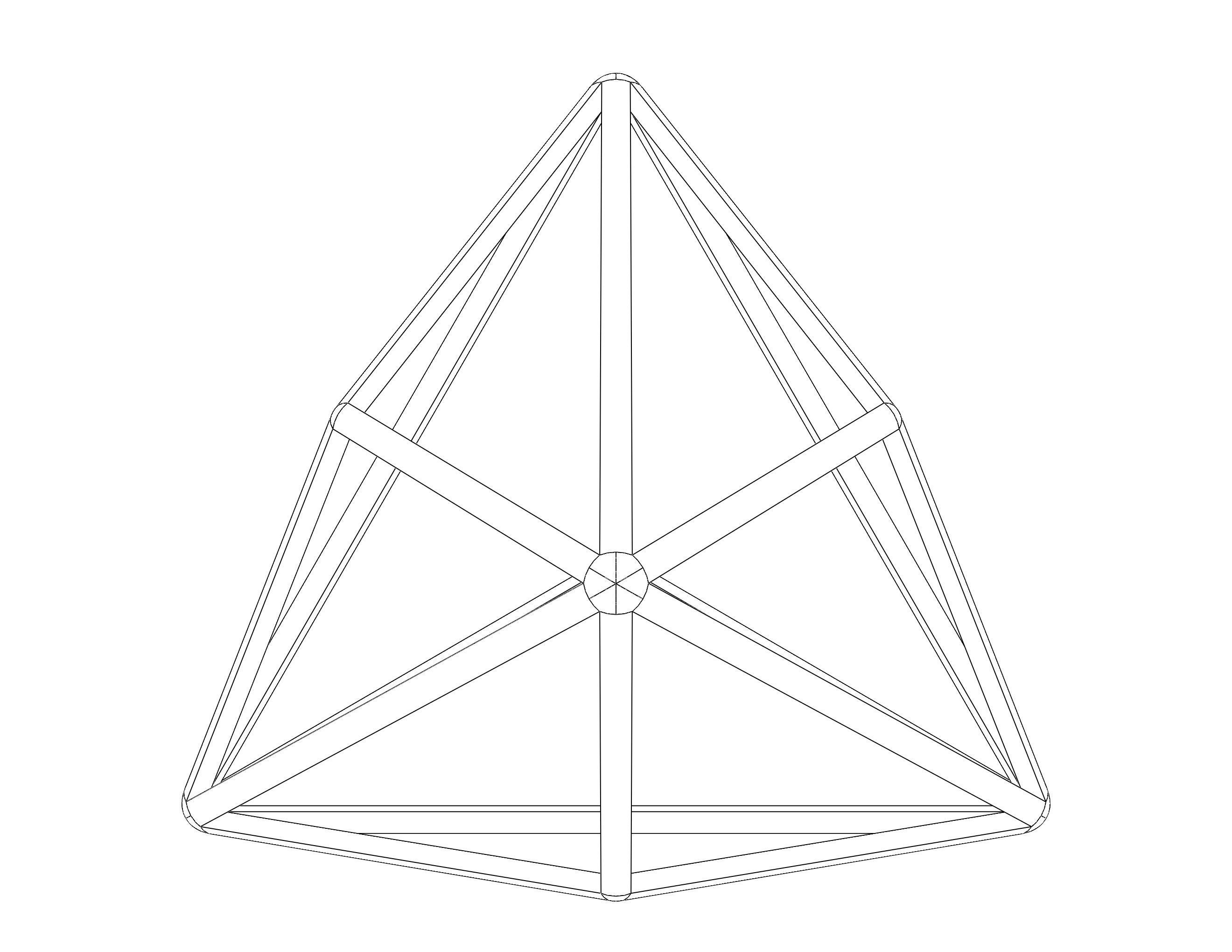 Wireframe Shape Triakis Tetrahedron 3D print model_22
