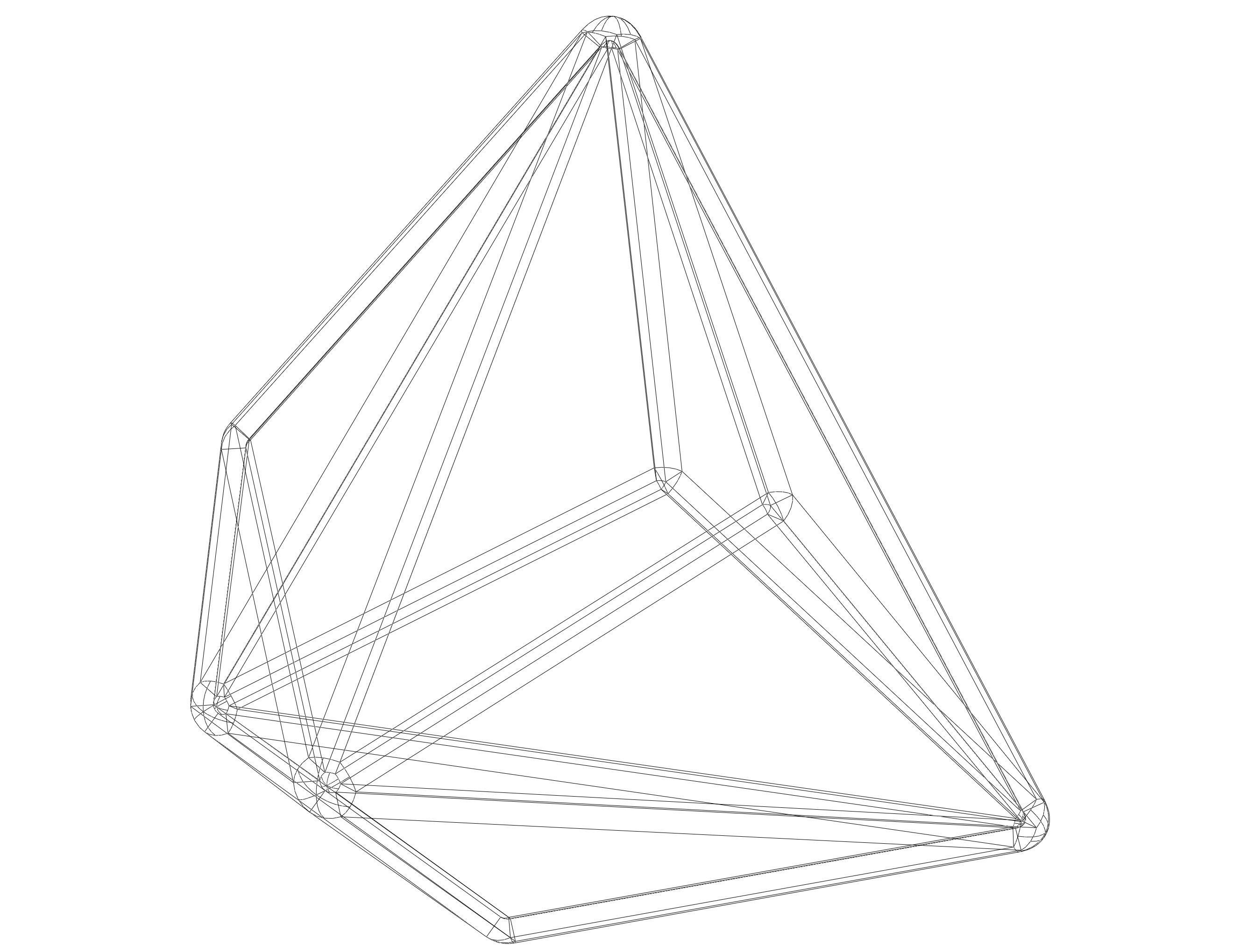 Wireframe Shape Triakis Tetrahedron 3D print model_4