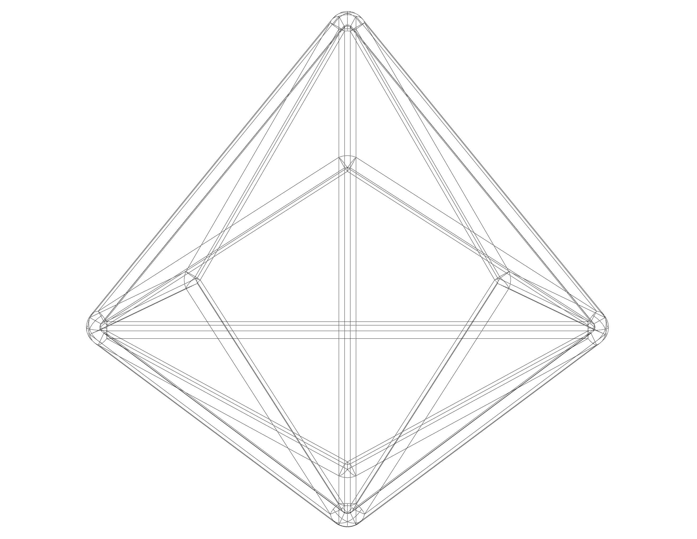 Wireframe Shape Triakis Tetrahedron 3D print model_20