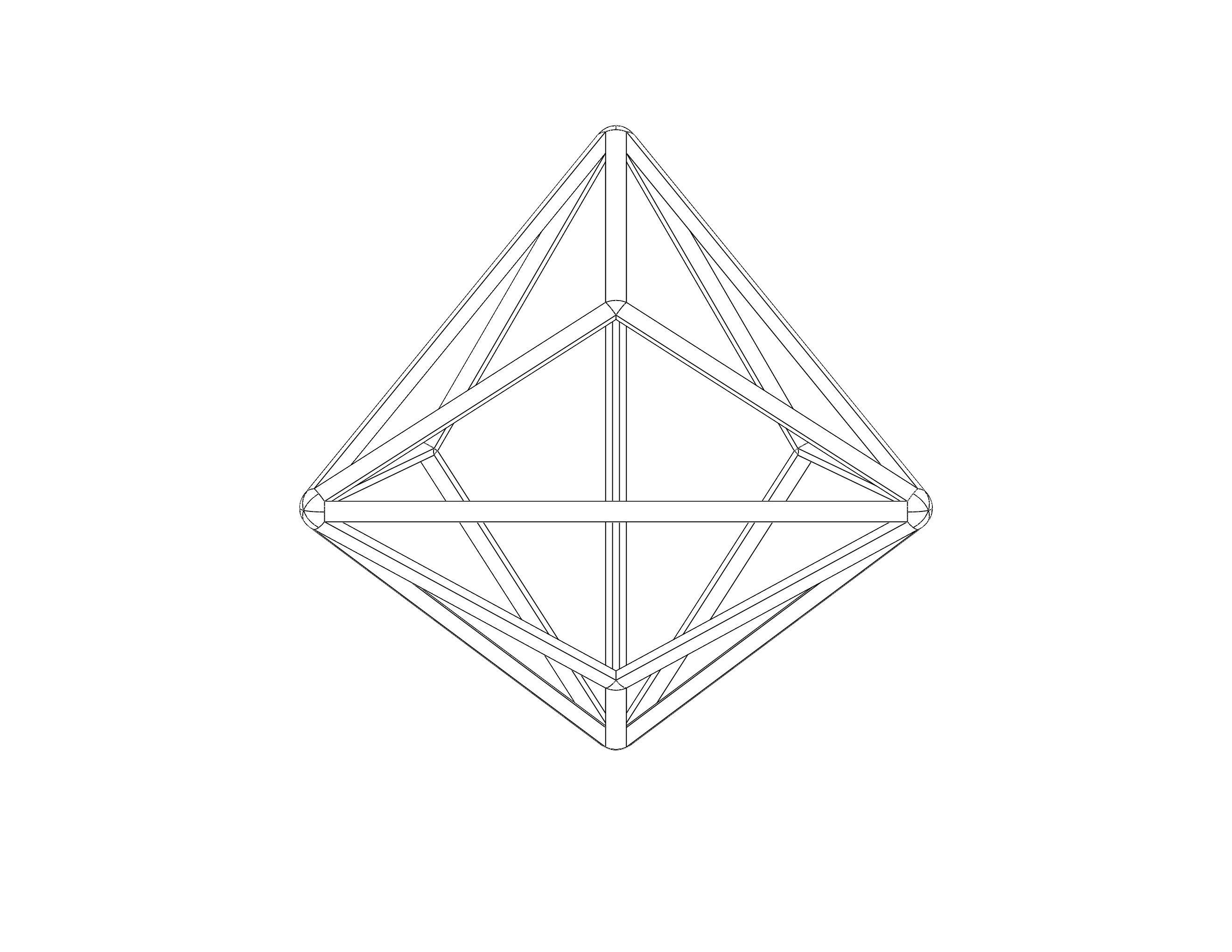 Wireframe Shape Triakis Tetrahedron 3D print model_38