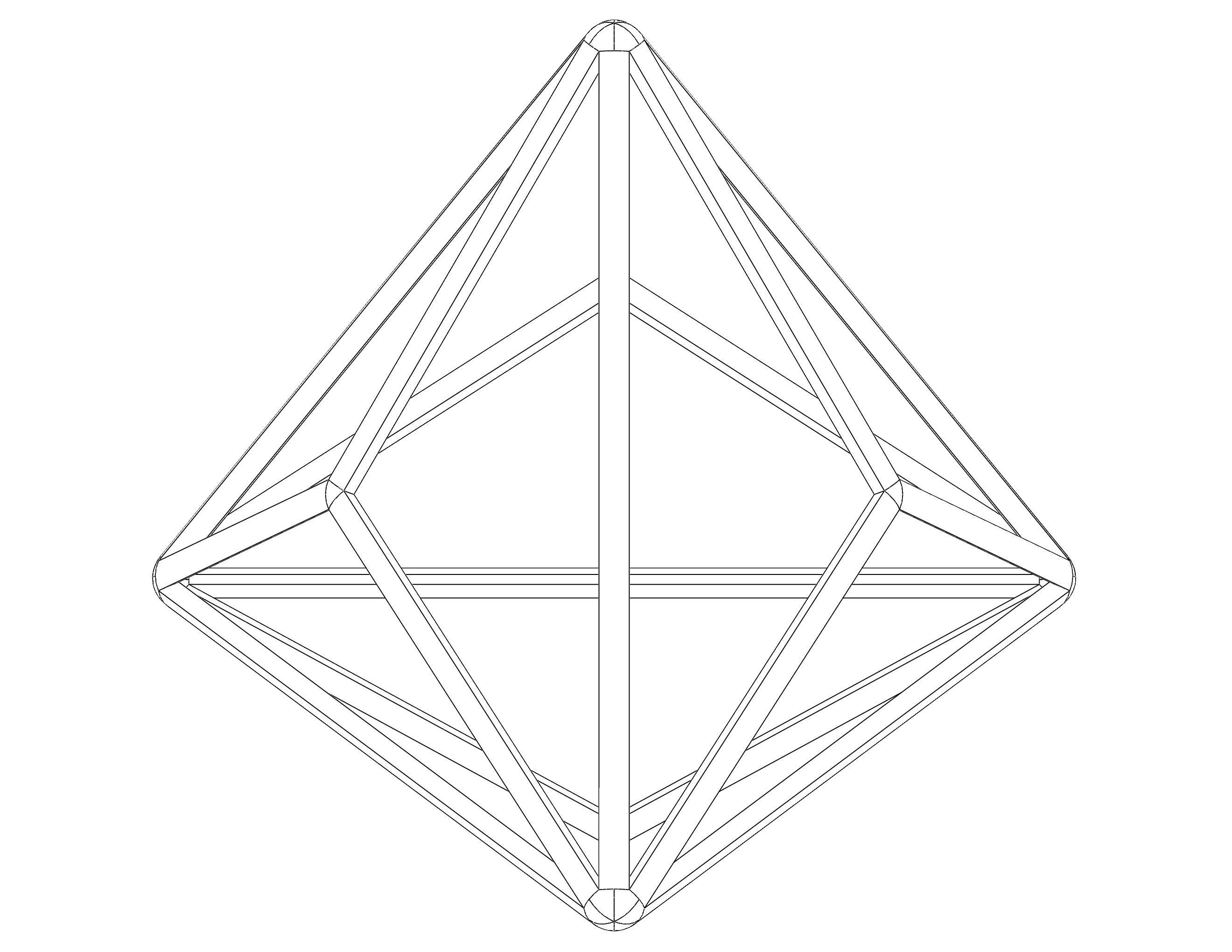 Wireframe Shape Triakis Tetrahedron 3D print model_18