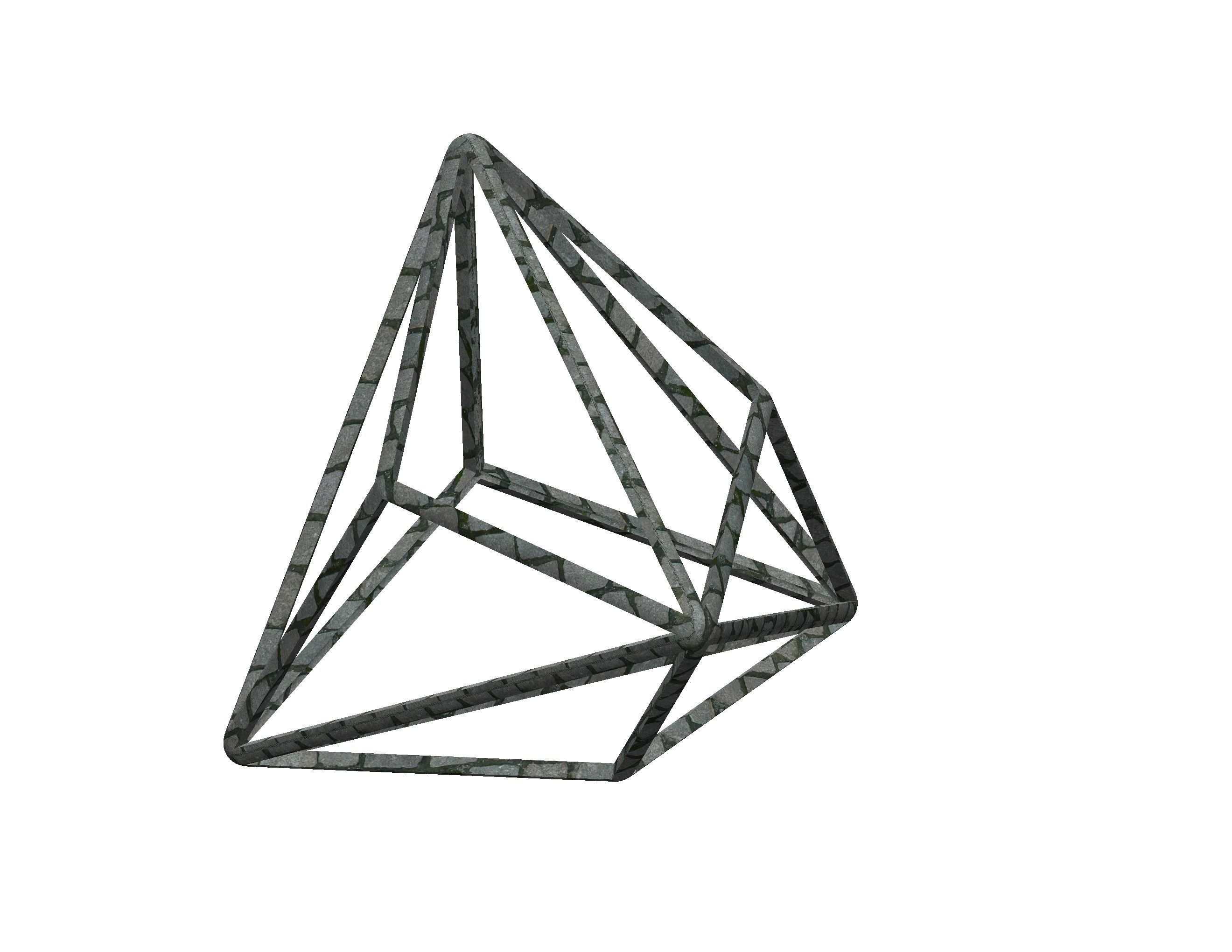 Wireframe Shape Triakis Tetrahedron 3D print model_37