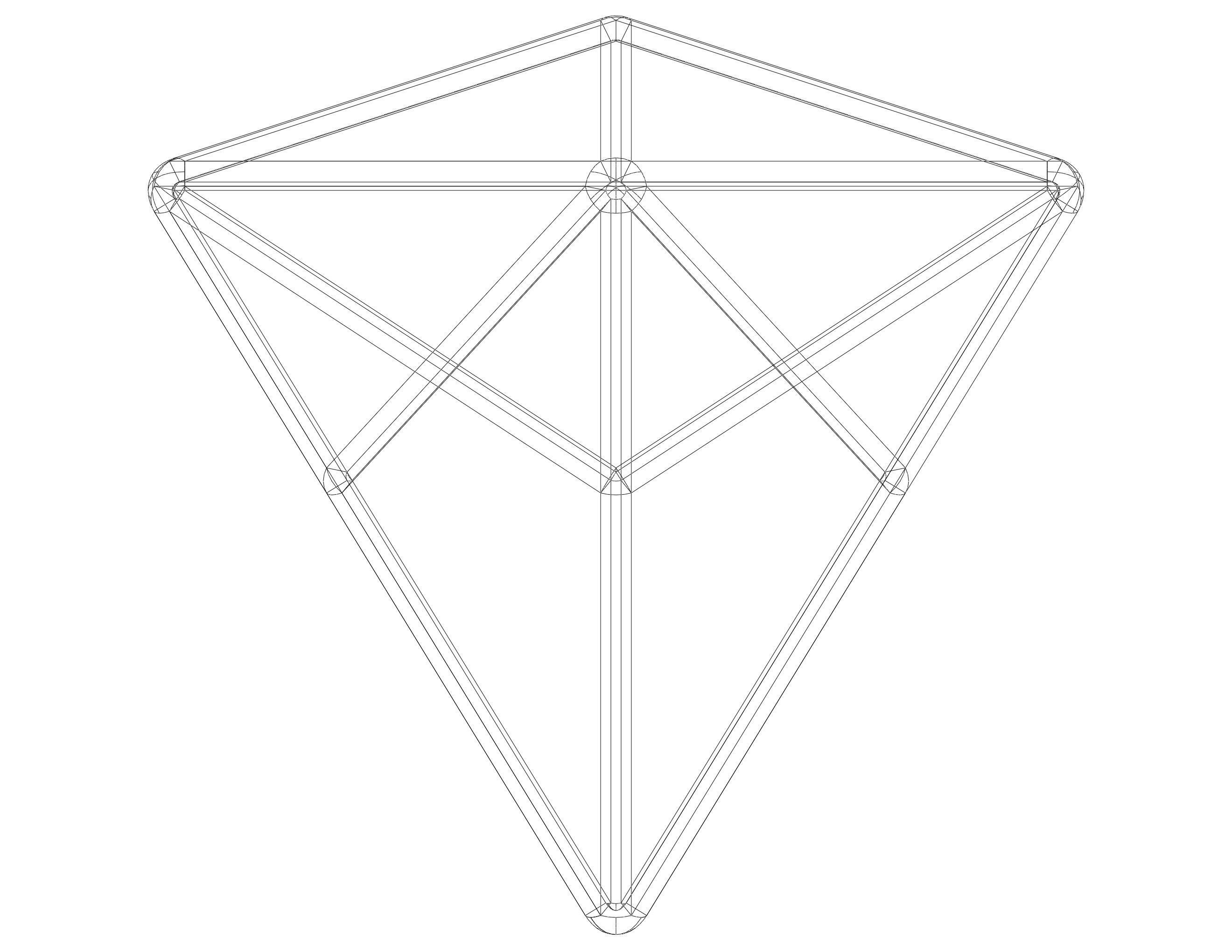 Wireframe Shape Triakis Tetrahedron 3D print model_16