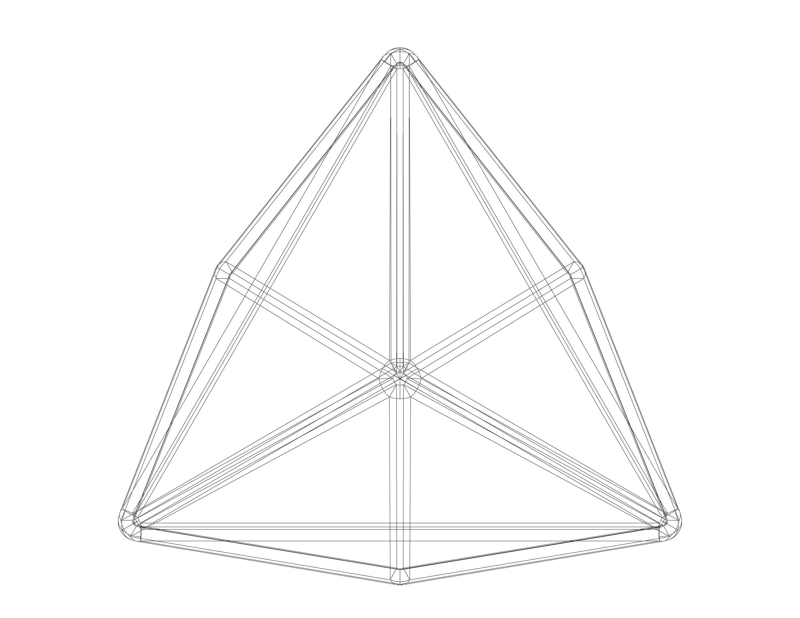 Wireframe Shape Triakis Tetrahedron 3D print model_24