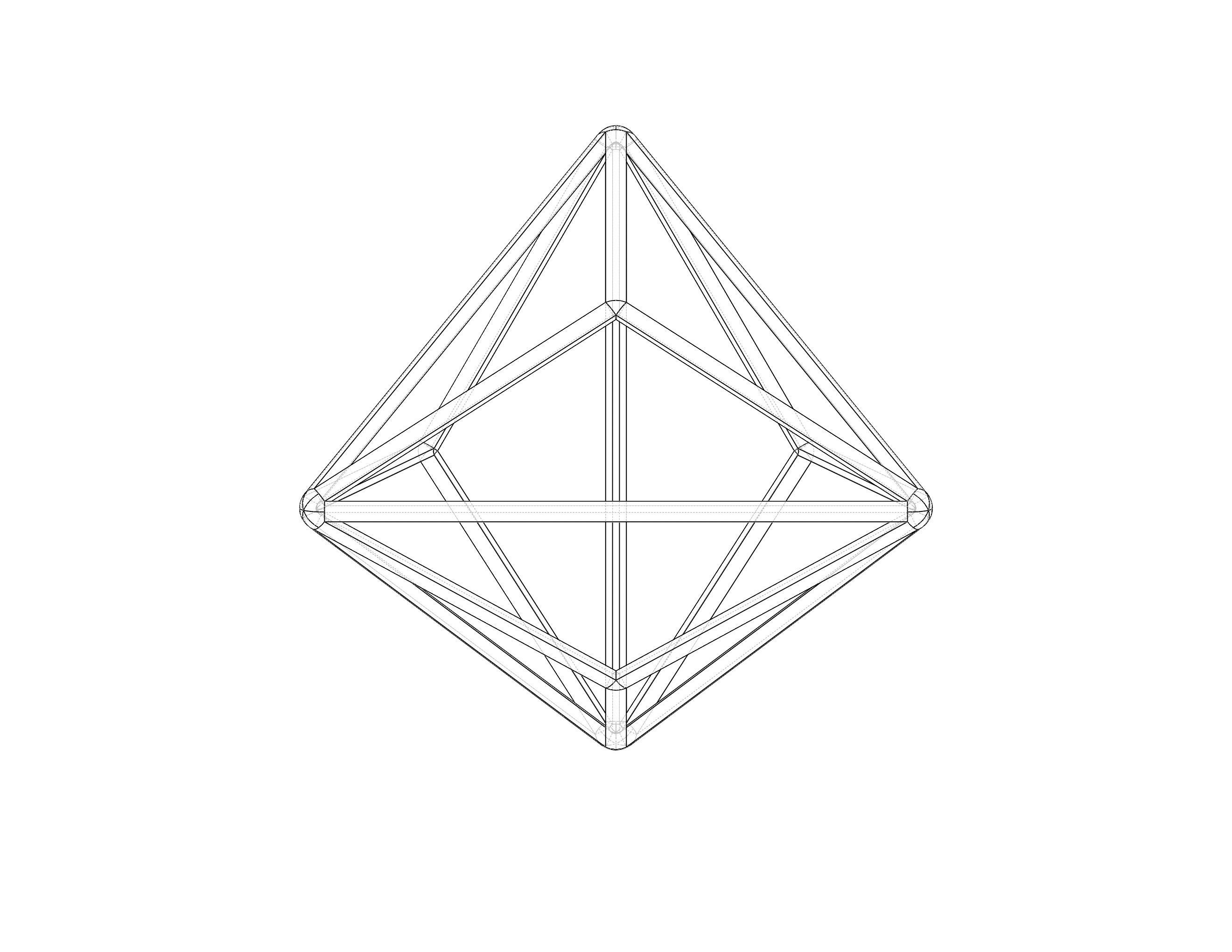 Wireframe Shape Triakis Tetrahedron 3D print model_39