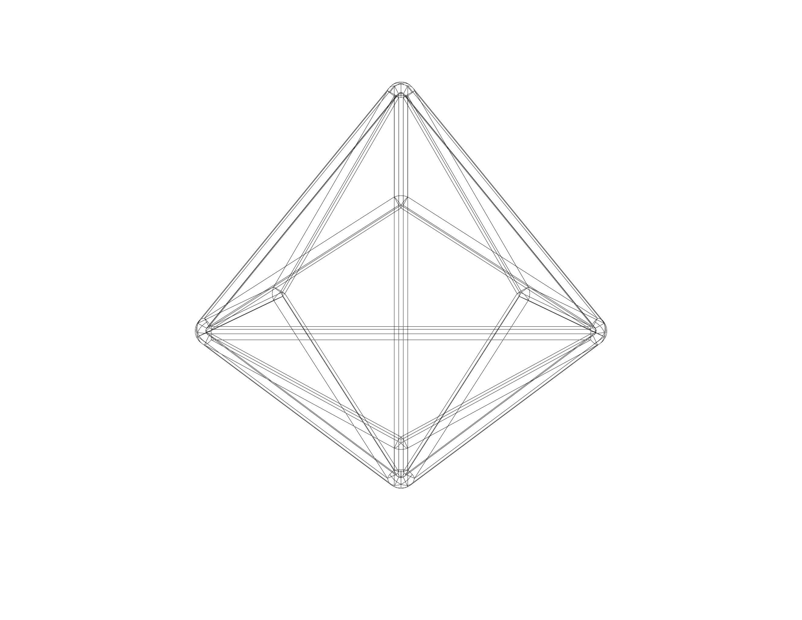 Wireframe Shape Triakis Tetrahedron 3D print model_40