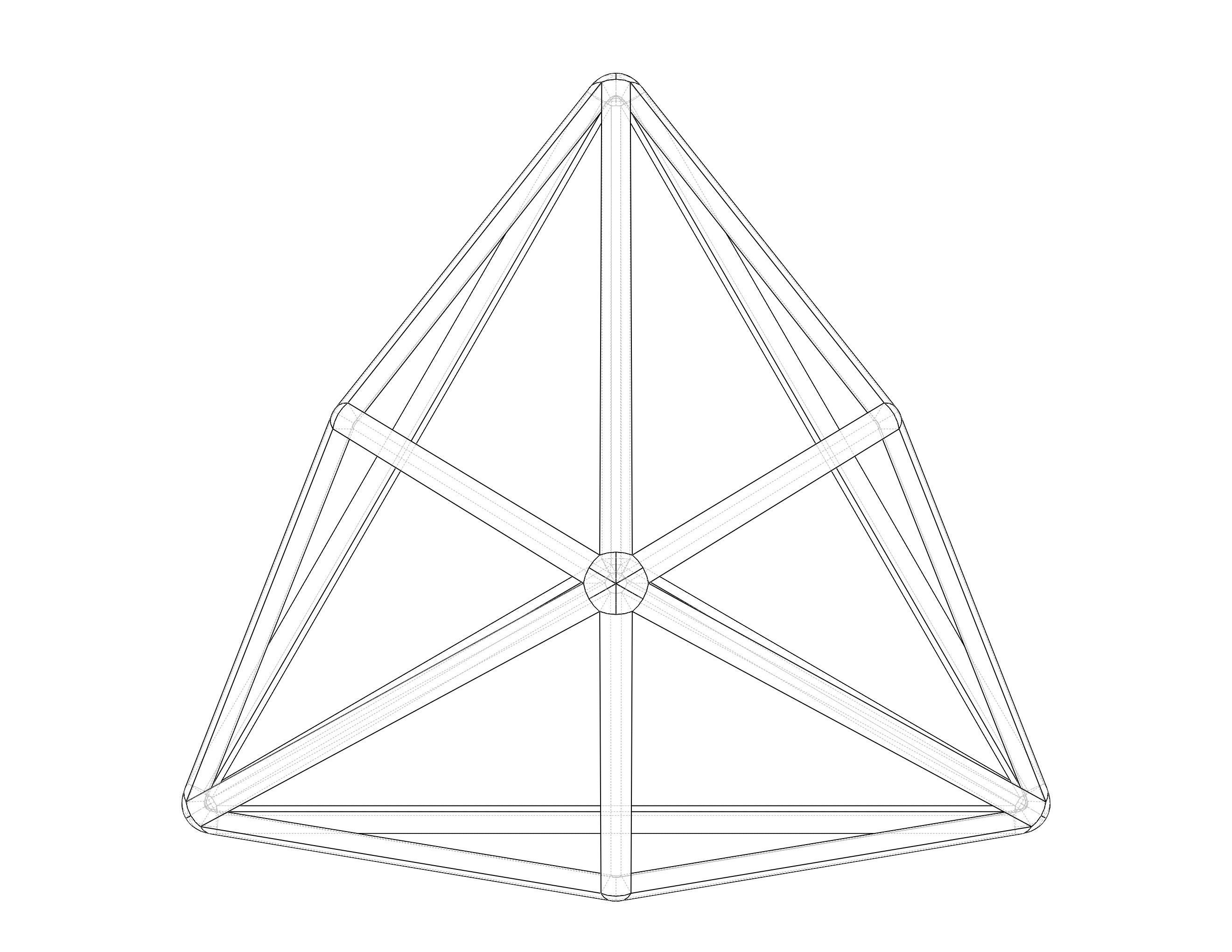 Wireframe Shape Triakis Tetrahedron 3D print model_23