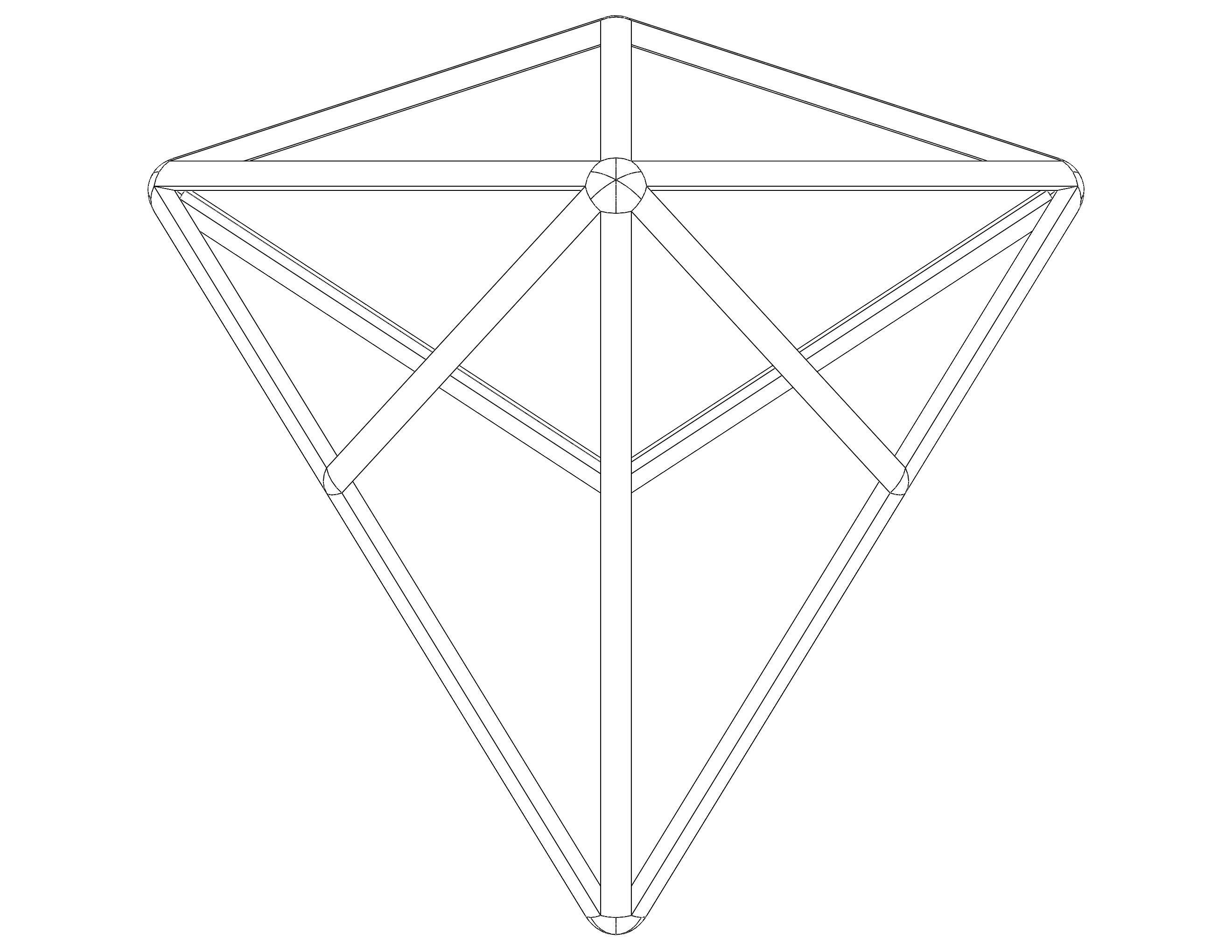 Wireframe Shape Triakis Tetrahedron 3D print model_14