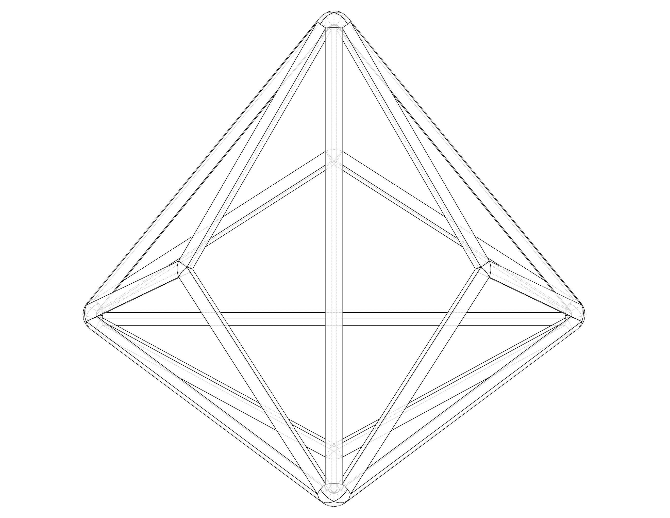 Wireframe Shape Triakis Tetrahedron 3D print model_19