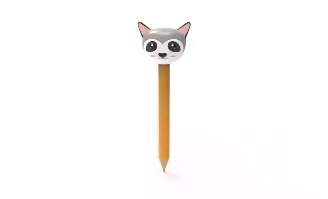 Pencil ratel school supplies v001 Low-poly 3D model